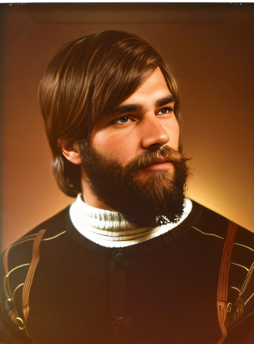 Man with beard and sweater posing for photo, taken in the 1970s, 1 9 7 5 foto, taken in the early 1970s, final 1 9 6 0 anos, taken in the late 1970s, Foto dos anos 1970, Foto 1 9 7 0 s