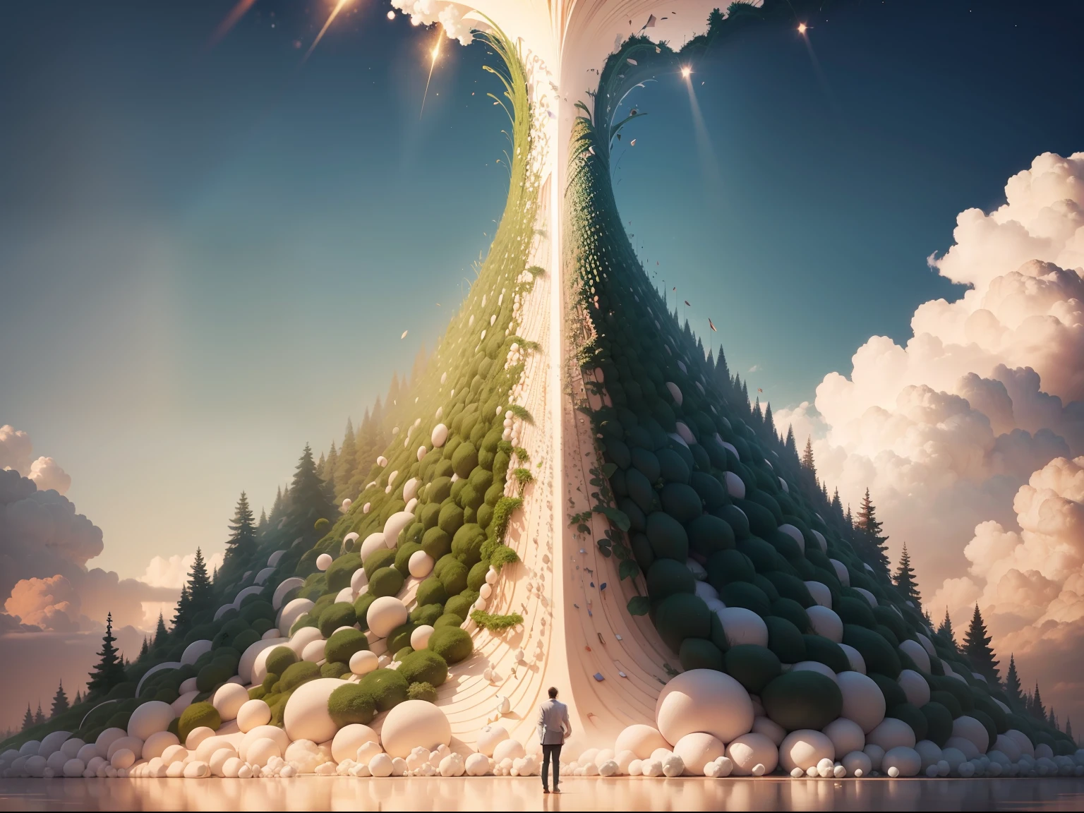 A visual representation of the talents being transformed into larger amounts, symbolizing growth.