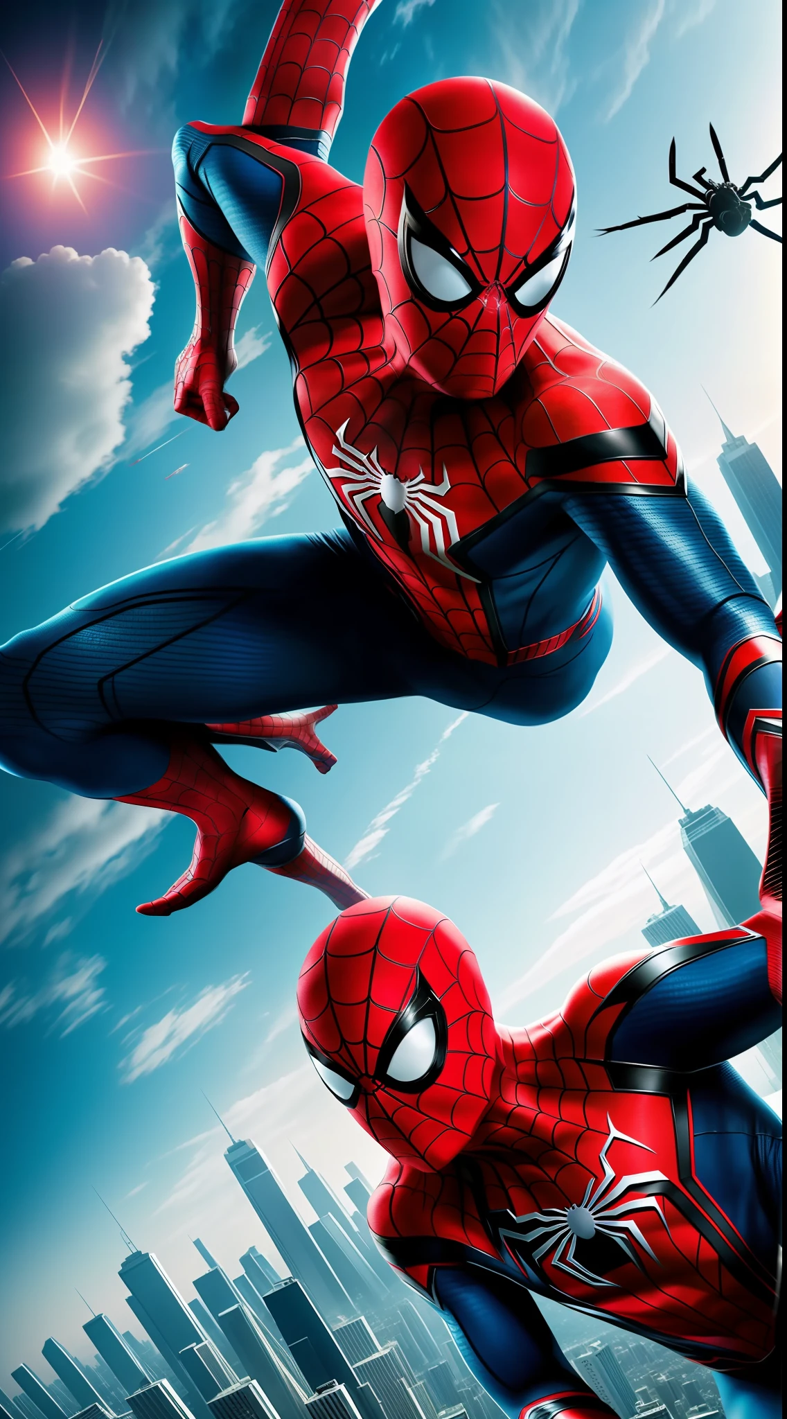 Spider man no way home movie poster ultra realistic 8k high quality