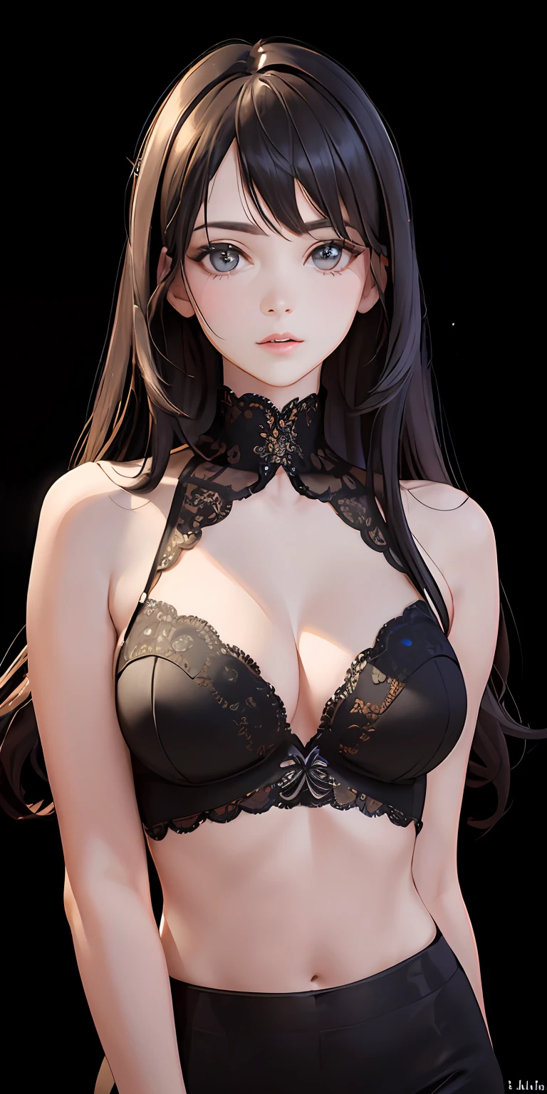 Ultra realistic huge breasts beautiful woman transparent erotic black lace lingerie curvilinear breasts to show and aurelia large standing