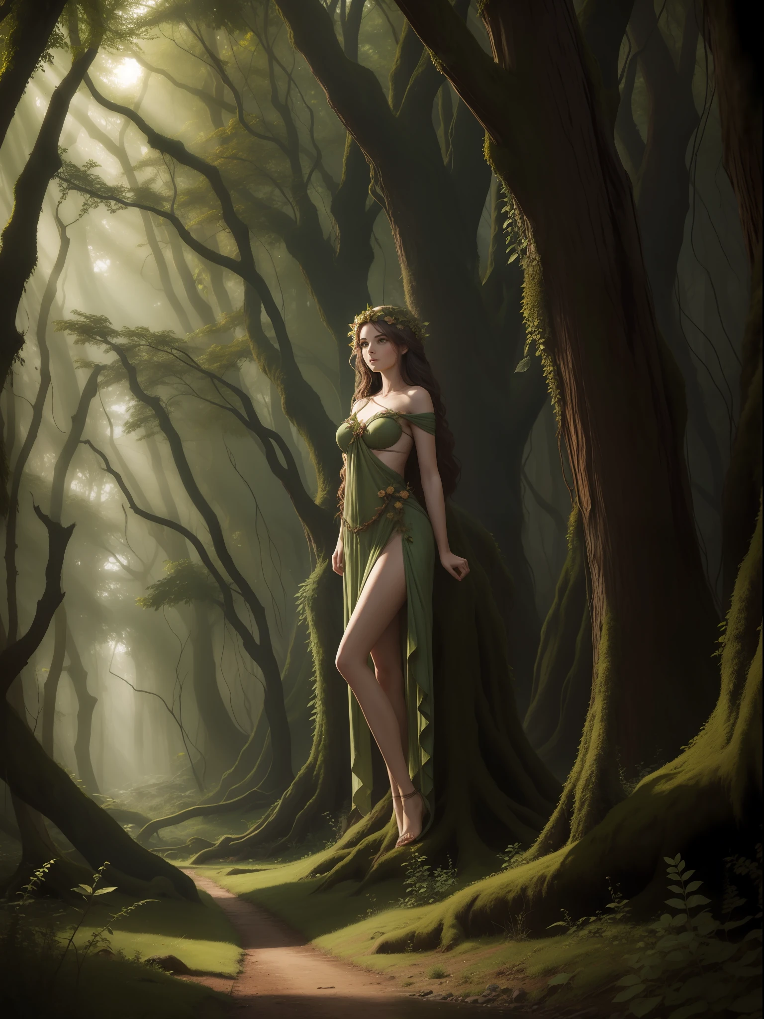 dryad in the forest