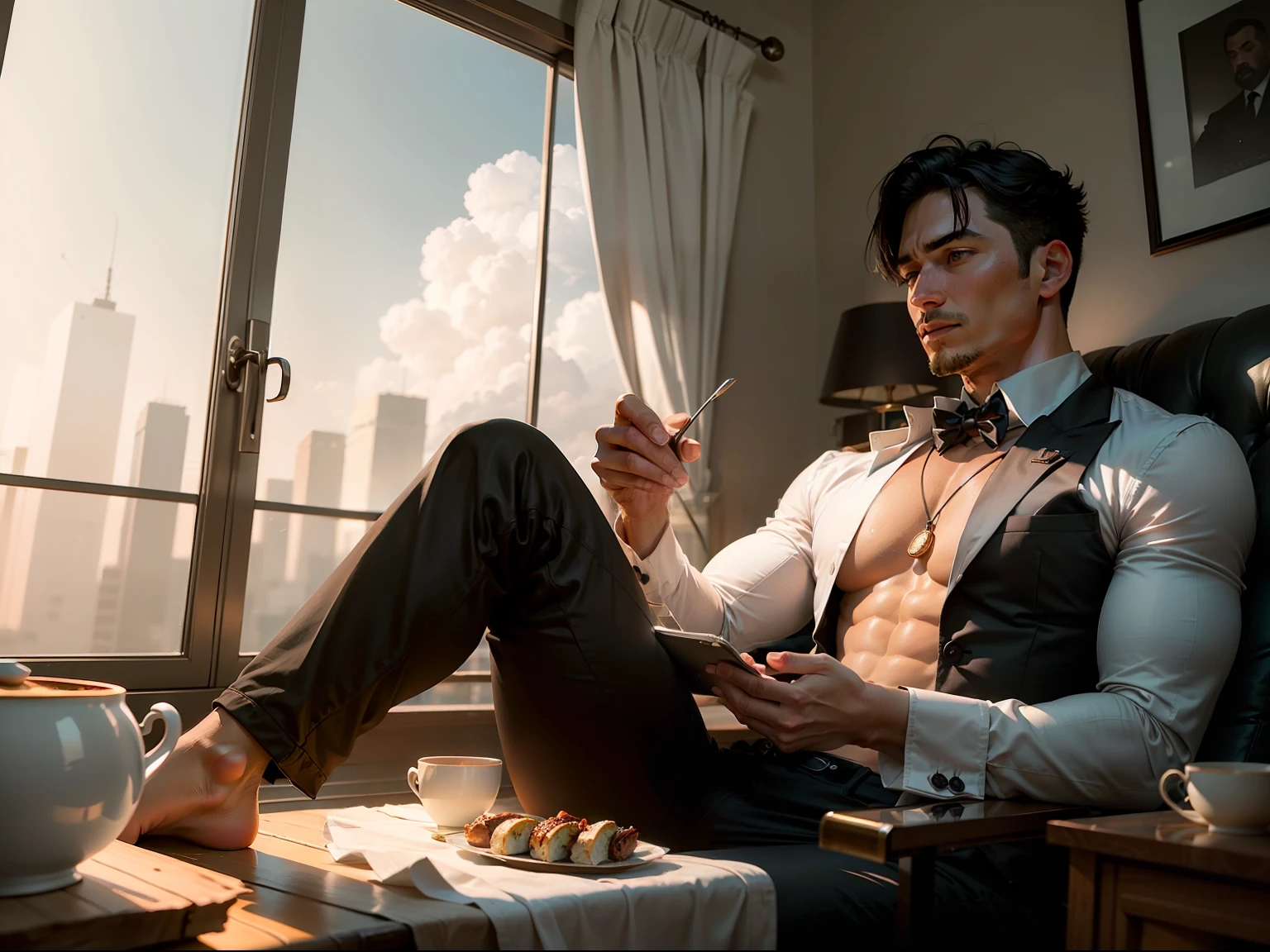 A contrast between the rich man's extravagant lifestyle and the simplicity of a humble life.