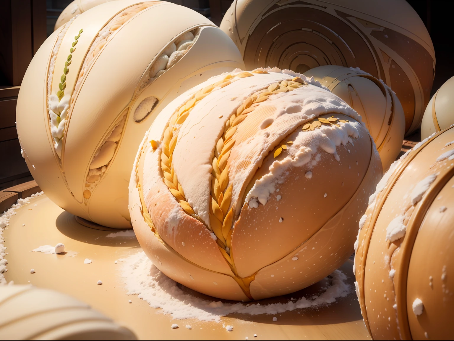 A representation of the expansive nature of leaven, showcasing its ability to affect the entire batch of dough.