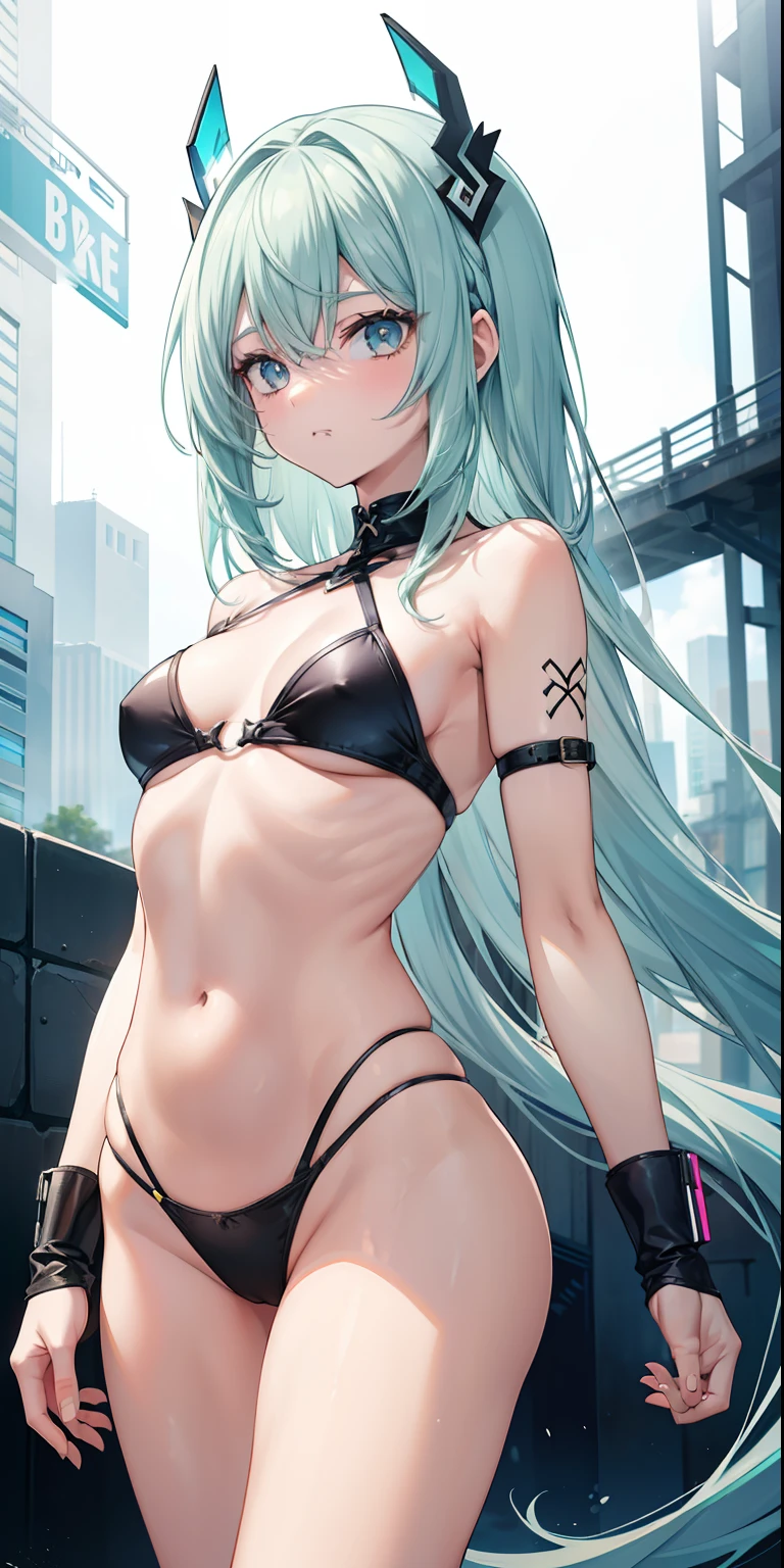 Corpo bonito, rosto bonito, garota, cabelo, olhos, Neck strap, ombros, barriga, cintura fina, pernas grossas, coxa grossas, random background scenario, olhando para telespectador
