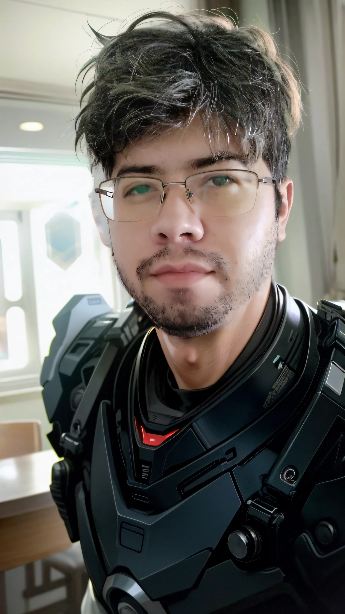 Foto retrato de um homem bonito, olhos perfeitos, em um exosuit mecha usado, ((bokeh claro)), intrincado, (steel metal [ferrugem]), elegante, foco nítido, foto por greg rutkowski, soft-lighting, cores vibrantes, obra-prima, ((ruas)),