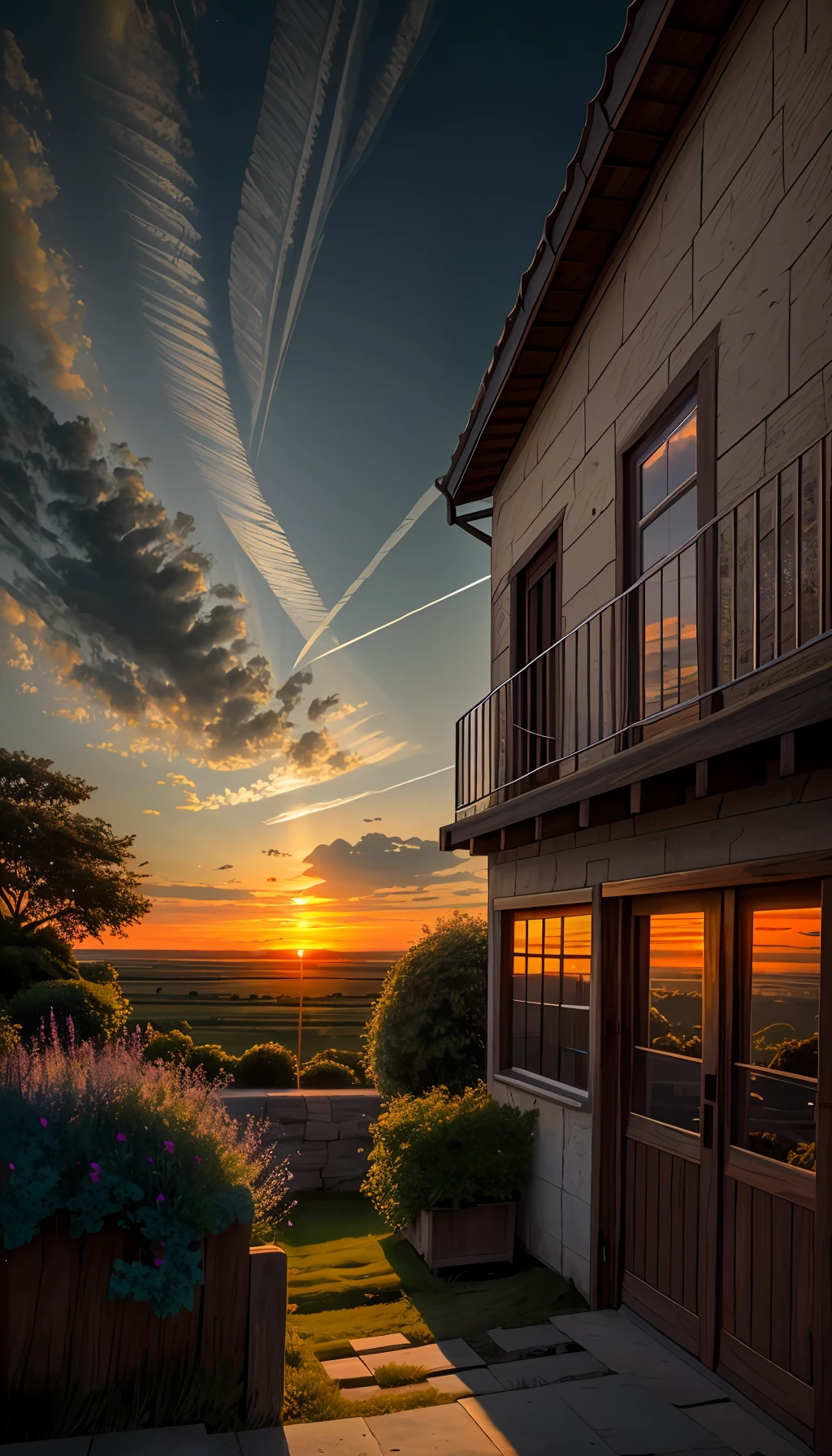 highres, imagination, (realistic), clear skies, composition, sunset, (hdr:1.5), outdoors, intricate details,