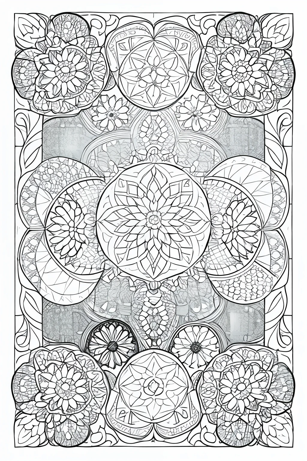 filtro dos sonhos em mandala preto e branco com fundo branco para colorir para colorir