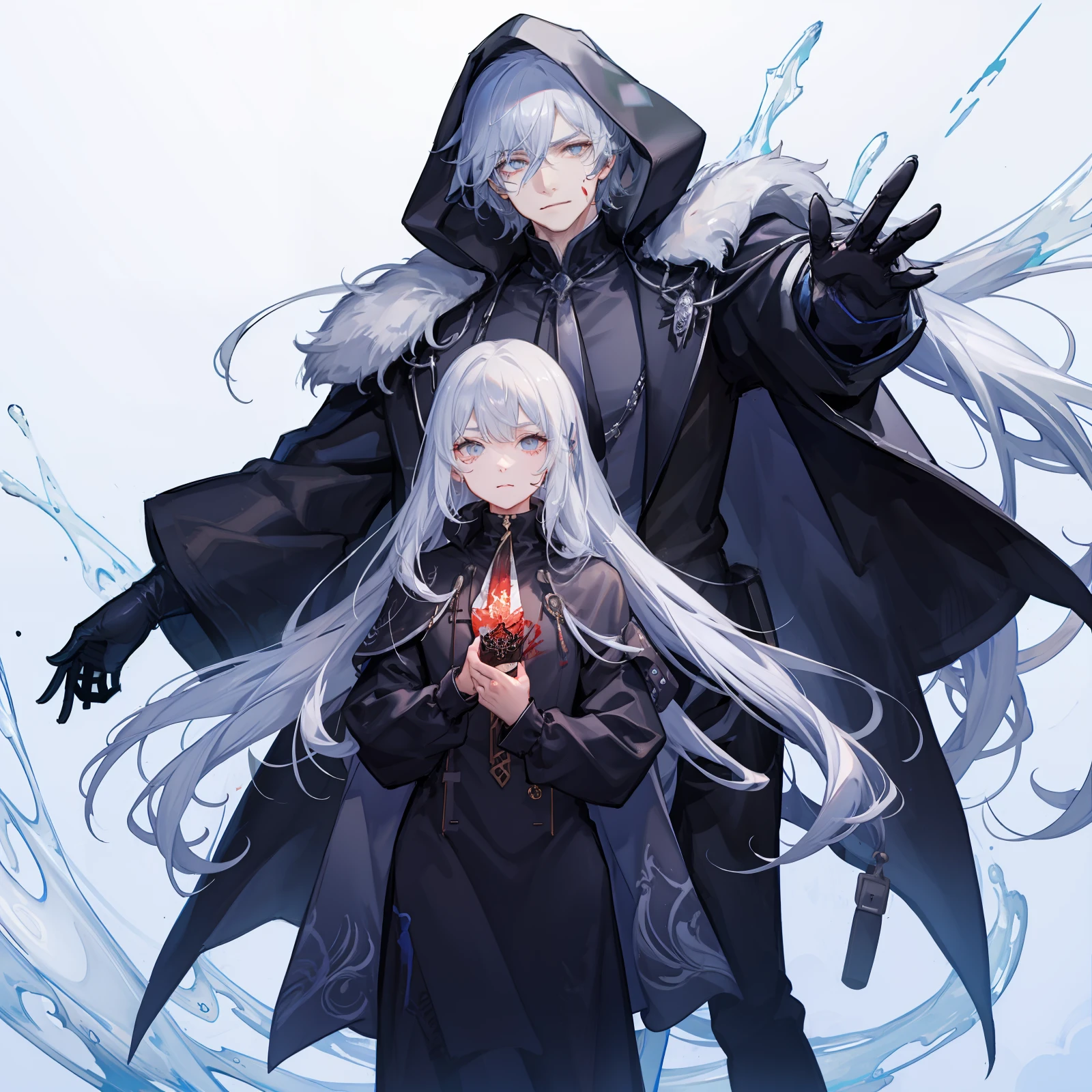 Dirk Schneider、Bastard、The Strongest Wizard、Dignified clothing、cool、Gender、Woman like a man、Silver Hair、Noble blood、tusk、pluma、vampire、Black hood、Black coat、Moon Night、Darkness、Eyes in the palm of your hand、Eyes on the forehead