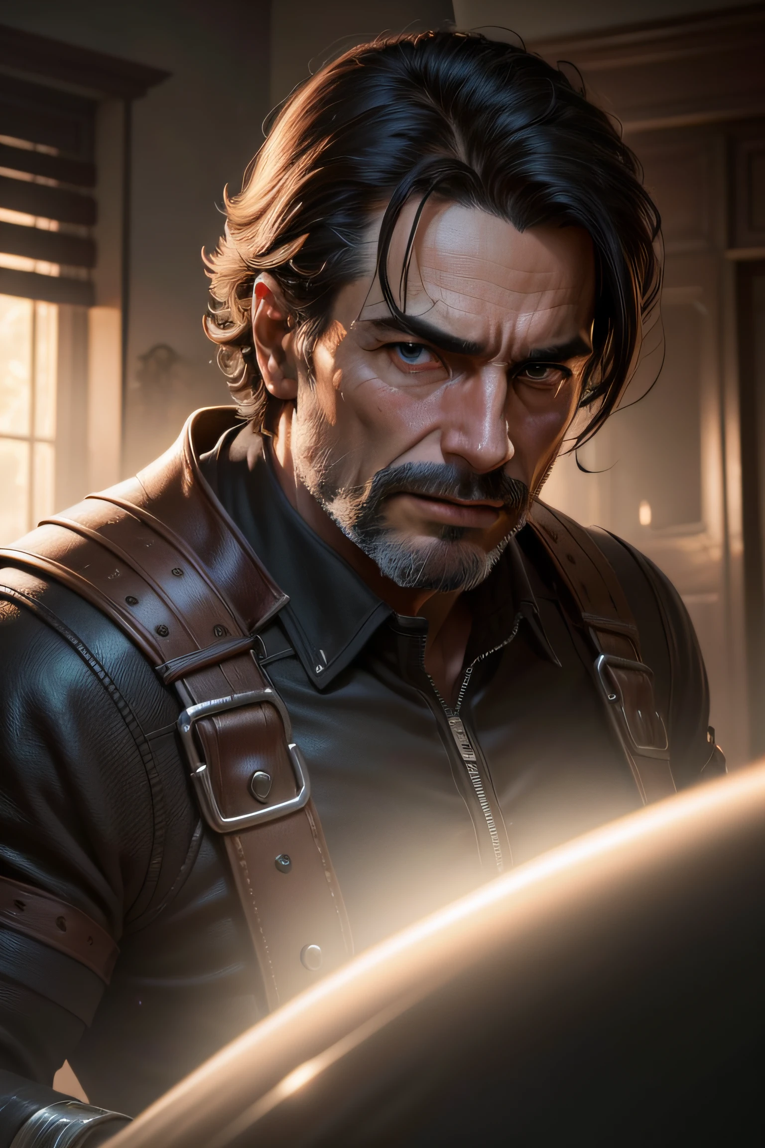 Homem deidade, Unparalleled masterpiece, 4k, (melhor qualidade: 1.4), (Very detailed: 1.4), sombras detalhadas, Realistic, Motor irreal, Cinematic lighting, UHD, Super Detalhe, Realistic, wise man lord, fofo