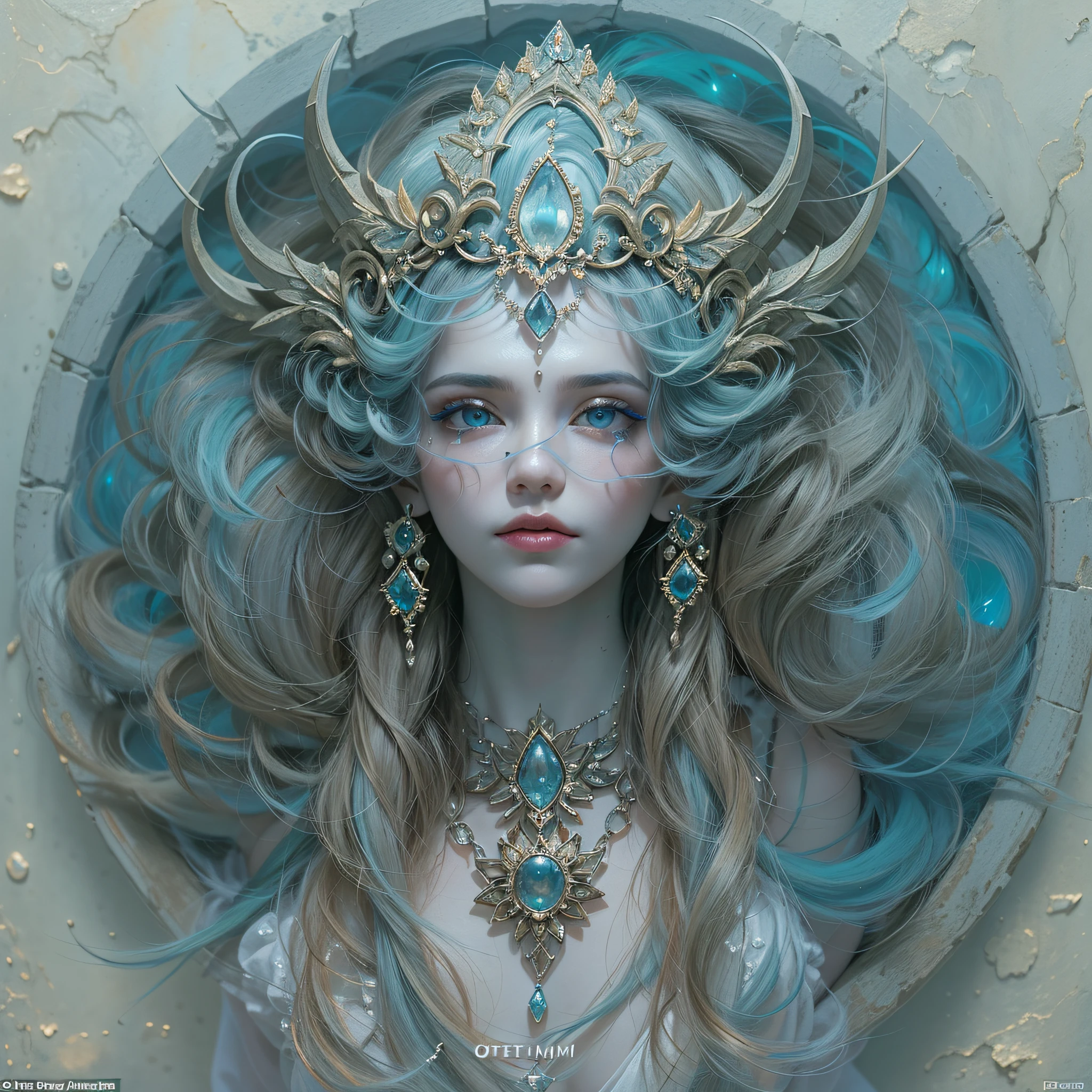 (Numerous award-winning masterpieces, With incredible detail, textures and maximum detail), (hyper realistic:1.4), (Realistic:1.3), (melhor qualidade de pele textura real), (finely detailed true circle Symmetrical eyes), Rosto finamente detalhado, ((mundo medieval)), (retrato de corpo inteiro:1.7), ((The Lord's Ice Demon)), ((O Diabo Congelado e Frio Extremo do Senhor)), (Queime o olhar gelado brilhante nos olhos), (Ela tem um sorriso travesso no rosto), (Olhos que brilham azuis no escuro:1.8), (Um par de olhos azuis de gelo com luz azul forte emitindo de dentro:1.7), (Full body standing image:1.8), bio-luminescence, (Gelo e vento forte rodopiando ao fundo), (dramatic light), (A majestic sight), (His countenance is gentle and handsome, mas de alguma forma aterrorizante), Brincos de vidro nas orelhas, (dramatic photo:1.7), ((dramatic pose)), (foto extravagante), (cabelos dourados), (cabelos prateados), (cabelo castanho), cabelo de corte curto, ((procura para cima)), ((olhando para baixo)), (Around her neck is a simple necklace of exquisite finish), (Bioluminescence with a bright glow:1.3), (Use magia gelada chamativa:1.2), (Gelo e neve rodopiantes), O Grande Templo do Diabo, The Great Devil's Sanctuary, Grande Templo, grande catedral, temple ruins, templo destacado, (Luminous magic circle), Ruins of an ancient castle, Masses of bright majestic clouds and sky, Raio, epic realistic, desbotado, arte, (Greg Rutkowski:0.8), (teal and orange:0.4), (Artee Station:1.5), cinemactic, ((Cores Neutras)), (HDR:1.5), (cores silenciadas:1.2), hiper detalhado, dramatic light, (detalhes intrincados:1.1), Antecedentes complexos,
