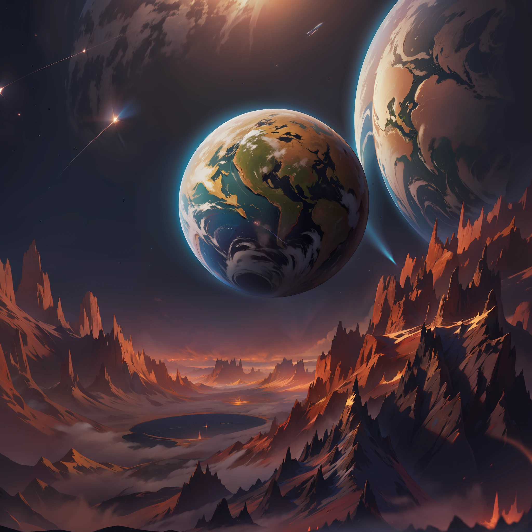 Create a fictional planet that doesn't look like Earth