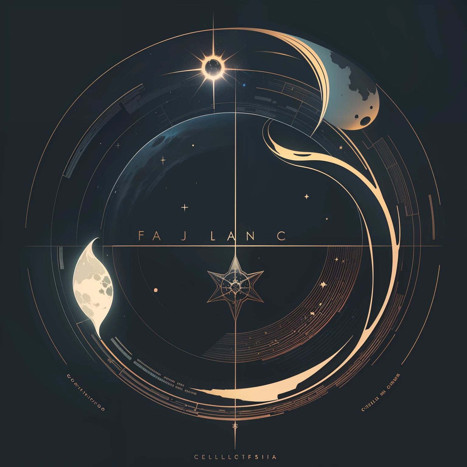 logo, scientific fiction, Celestial, religión, minimalista