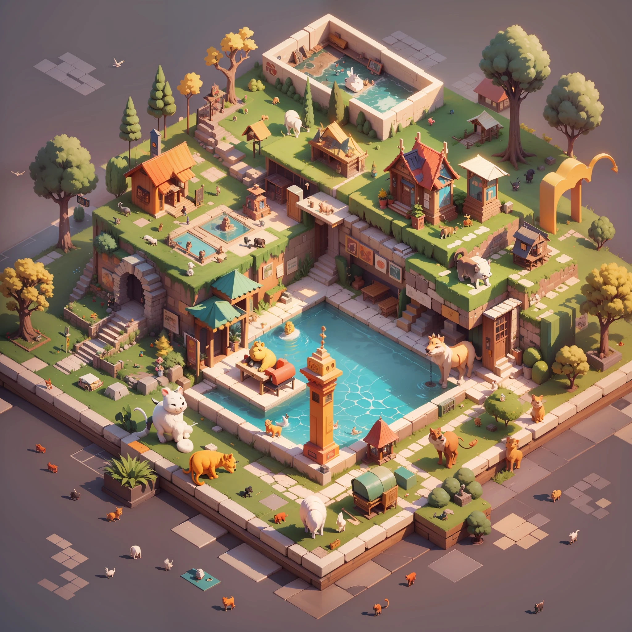 (Isometric art:1.5),zoo,cartoonish style,number art,(white backgrounid:1.3),(high qulity,high detal,Perfect artwork,Master masterpieces,3D,8k:1.5)