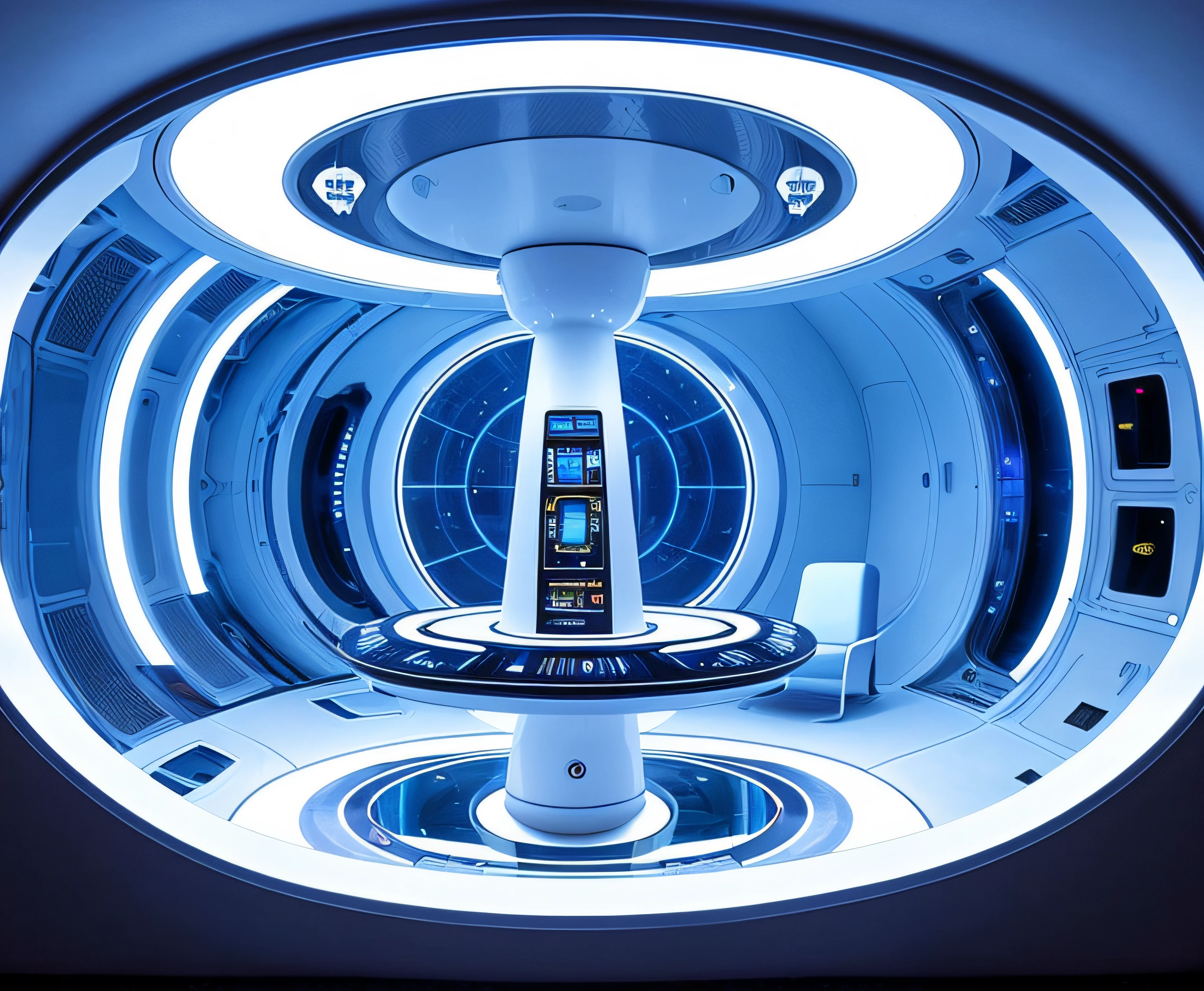 una vista de una gran piscina circular con una claraboya encima de ella, Interior of an alien spaceship, Futuristic setting, Futuristic decoration, Surreal sci-fi scenography, futuristic room, Interior futurista, Nave espacial futurista Interrior, Futuristic decoration, Casino futurista, dentro de una nave espacial, Dentro de una nave espacial, Laboratorio futurista, en una nave espacial futurista, Futuristic cloning installation