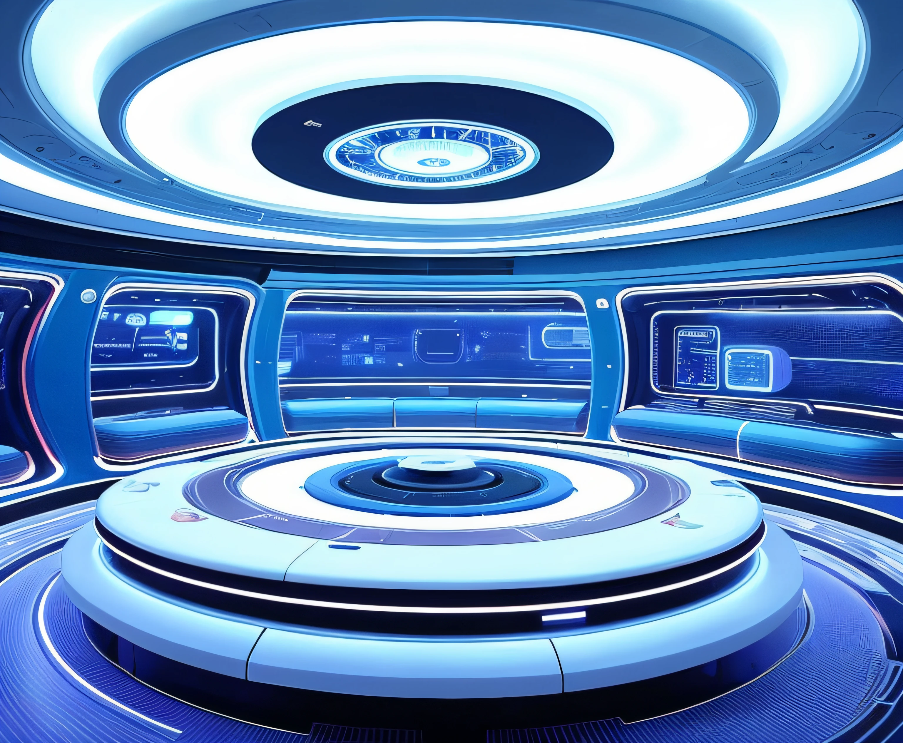 una vista de una gran piscina circular con una claraboya encima de ella, Interior of an alien spaceship, Futuristic setting, Futuristic decoration, Surreal sci-fi scenography, futuristic room, Interior futurista, Nave espacial futurista Interrior, Futuristic decoration, Casino futurista, dentro de una nave espacial, Dentro de una nave espacial, Laboratorio futurista, en una nave espacial futurista, Futuristic cloning installation