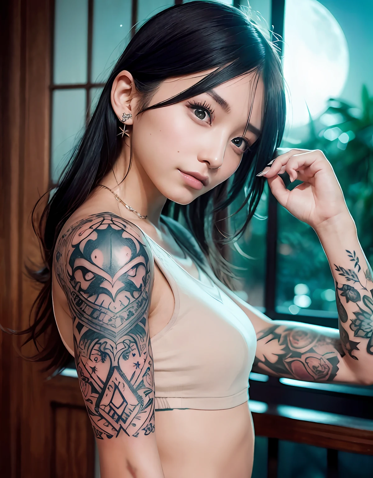 The enchanting tattoos of these beauties fascinate people and express their soul. In the moonlight, they shine more beautifully, more mysteriously.
In this photo book, the charming appearance of beauties with artistic tattoos is captured. Their uniqueness and beauty seem to overflow from their photographs.
Each of their tattoos tells a different story. They worked with tattoo artists to create their own designs to express themselves. Each tattoo reflects their personality and experience.
In the moonlight, they shine beautifully. Every time you flip through the photo book, you will be intoxicated by the magic emitted from their tattoos. This photo book conveys the charm of beautiful women through the power of the art of tattoos.