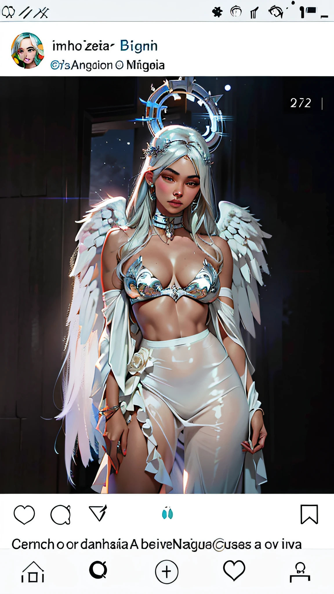 um close up de uma mulher em uma fantasia de anjo branco, Cerveja Soft Devil Queen Madison, Kylie Jenner, usando halo de anjo, Cerveja Madison, angel themed, Tema de anjo, Madison Beer como Leeloo, halo de anjo, :: Cerveja Madison, vestindo anjo, possivelmente um anjo, Fantasiado, vestindo o rosto coberto de halo de anjo, Anjo majestoso de corpo inteiro, angelic