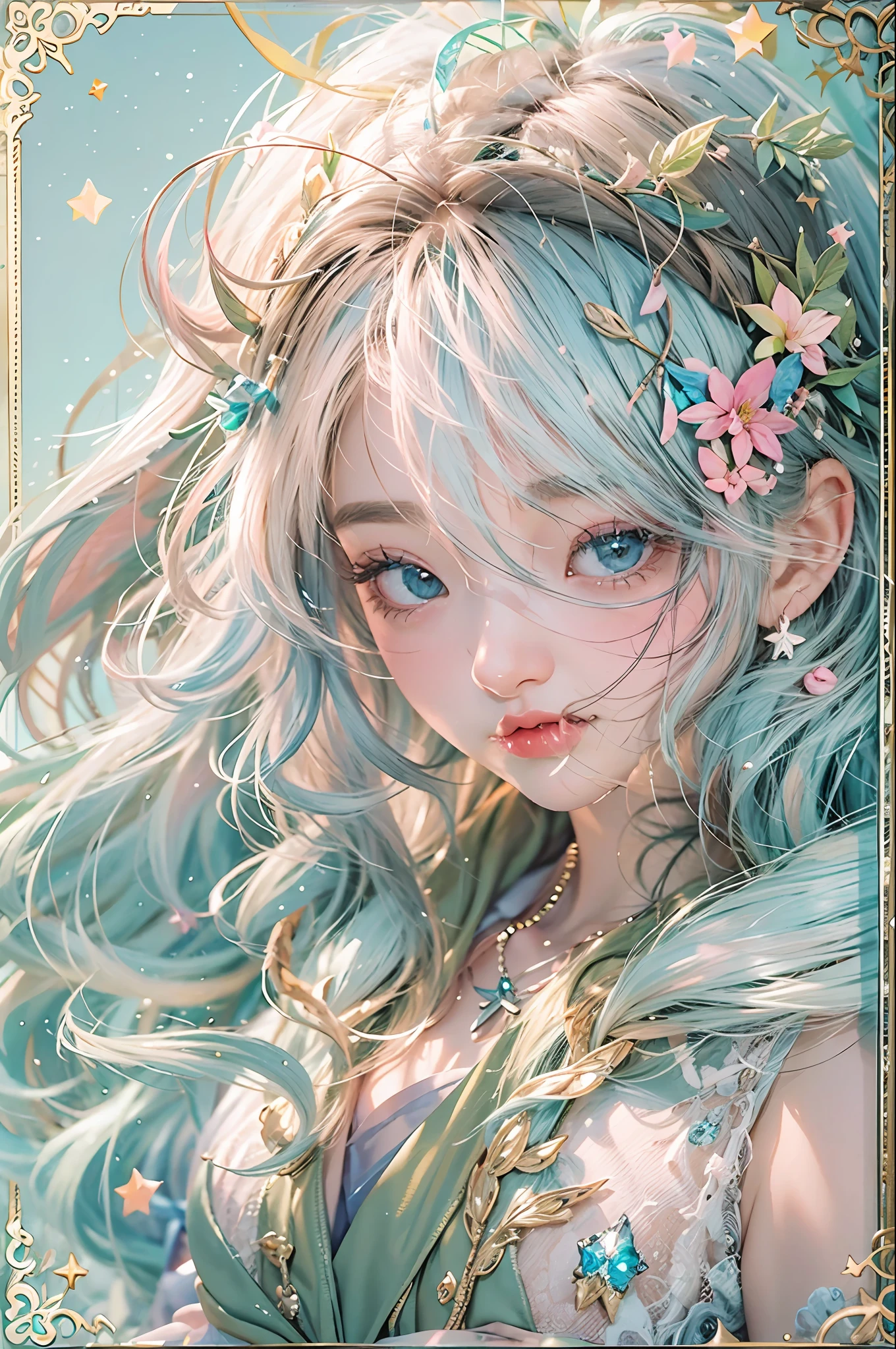 best qualtiy,tmasterpiece,超高分辨率,(Fidelity:1.4),(Ultra photo realsisim), (A high resolution), (8K),((1girll)),(Fluorescent color:1.4),(semi transparent:1.4),(retro filters:1.4),(fanciful:1.4),Candy World Disneyland,Ethereal soft fluffy soft soft soft landscape,Forest snowman,Pastel pink sky,Green and blue luster,Ethereal light pastels, Whimsical brilliance,Rainbow star diamond sparkling gemstone,The background is super realistic、ultra-quality cinematic lighting,huge detail,full HD painting,The painting is well lit,