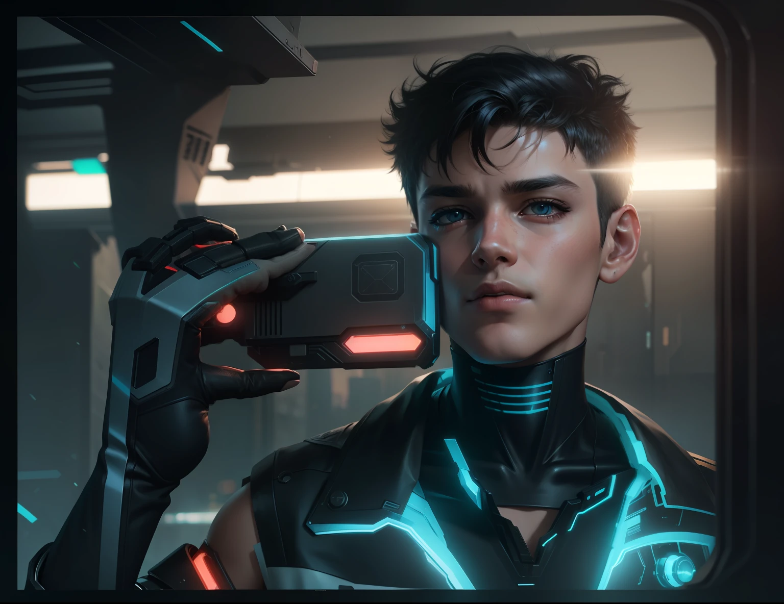 Change background cyberpunk cute boy , realistic face , High quality realistic ,8k ultra realistic,,