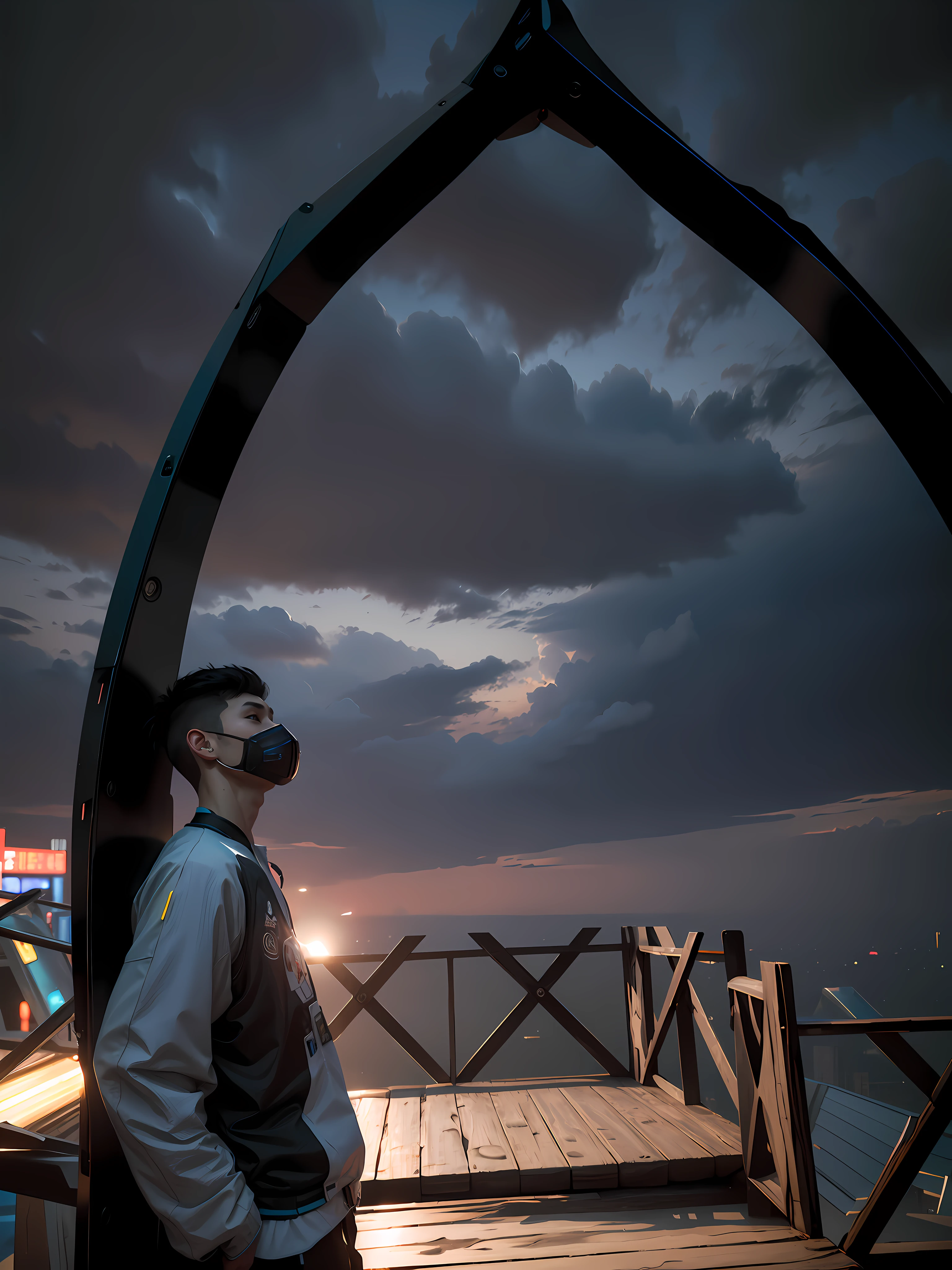 landscape 1boy, 27 years old, futuristic cyberpunk clothes, night, detailed futuristic cyberpunk tokio street, medium full shot, photorealistic, masterpiece, realistic, 8k dslr, extreme detailed eyes, extreme detailed face, extreme detailed body, FujiFilm XT3