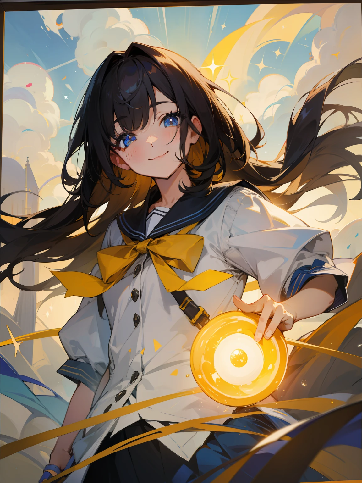 Sparkling eyes、a smile