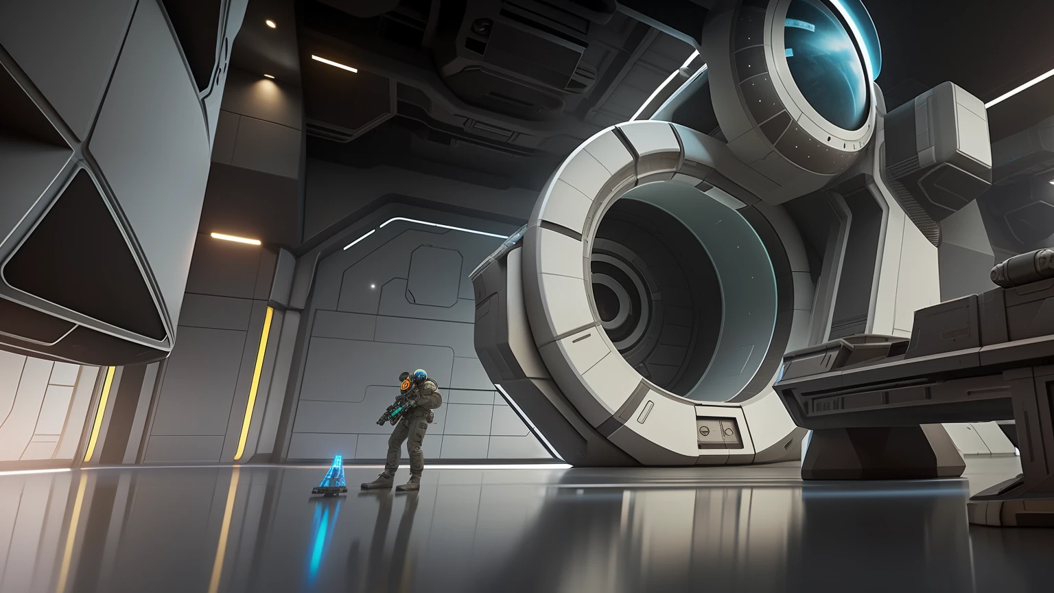 Sci-fi hard surface Movie renderings CG rendering Sci-fi Space factory details Sci-fi factory Sci-fi worker scene Kilometers high Space satellite Ultra multiplayer Super fine Super detail