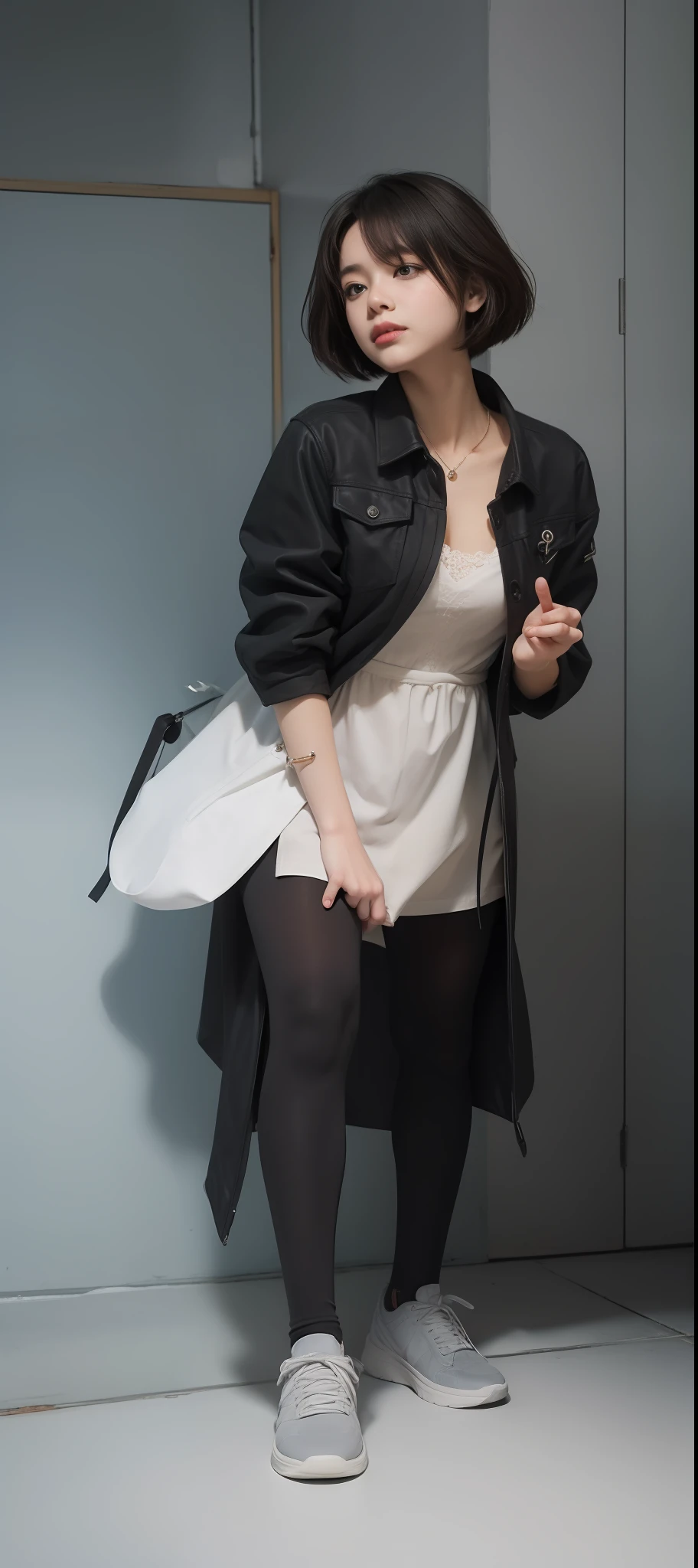 "Change background, smooth face, modify clothing color."