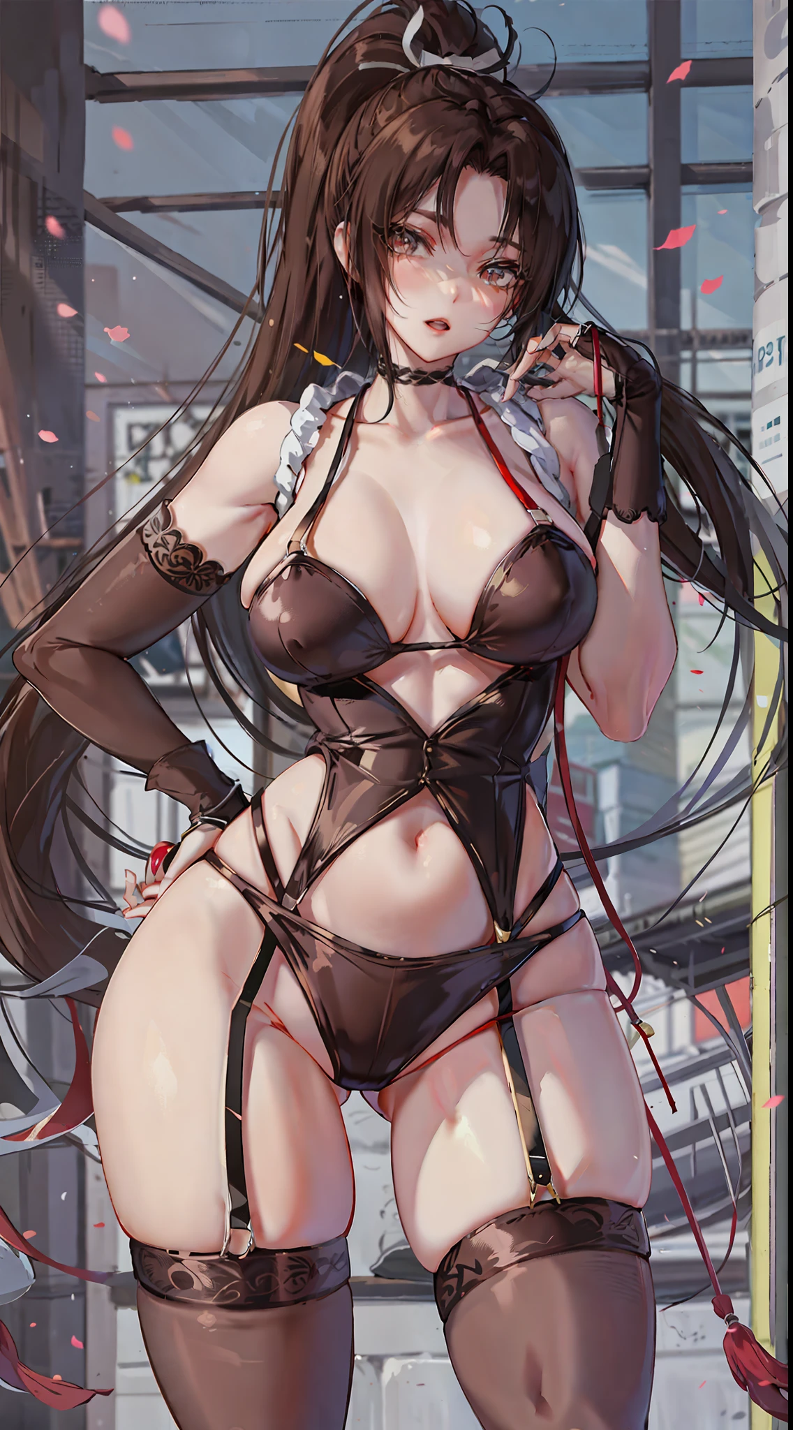 akiryo,Fleshy thighs,Suspender stockings,Poster publicity style