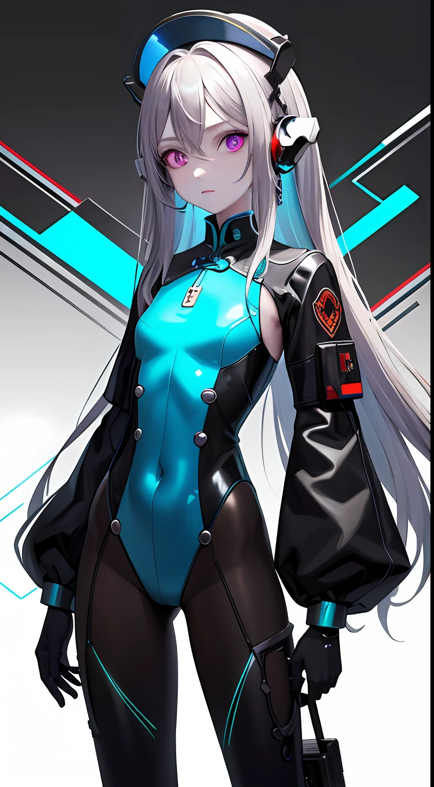 (flat color),colorful,(masterpiece:1,2), best quality, masterpiece, highres, original, extremely detailed wallpaper, looking at viewer, (white background), detailed face, (intricate mecha bodystocking), masterpiece, best quality, jiangshi, pale skin, purple eyes, expressionless, mechanical tentacles, mecha, cyberpunk, wearing mechanical armor suit, science fiction, blue, earphones, (LED lights decoration),slime,hat,
[neon palette, neon lights, Wire, Transmission tube, electric, energetic],
chinese clothes, china dress,
[[skull, bones, exo-skeleton]],
cowboy shot, girl focus,origin,