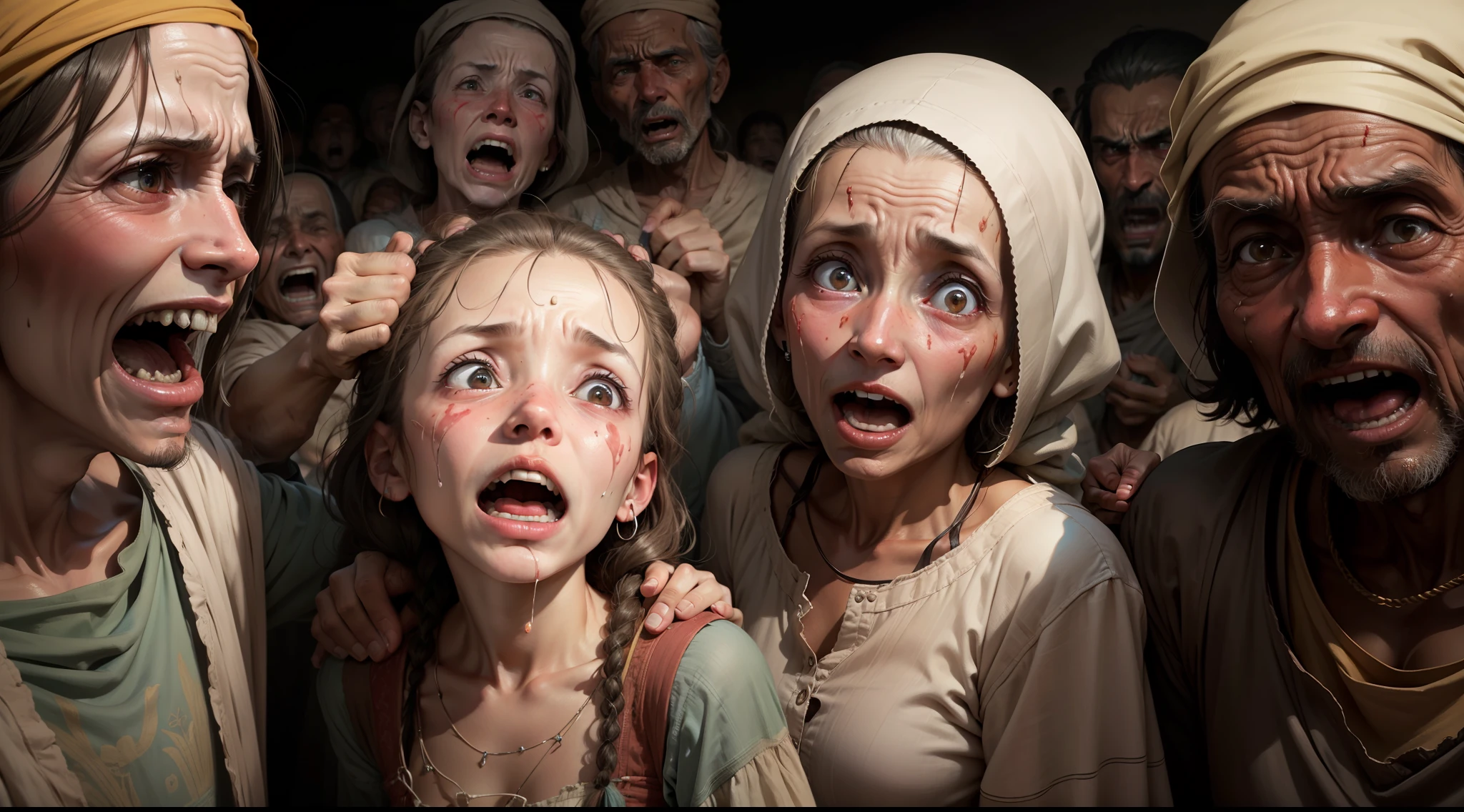 An image of the lepers' astonished faces as they realize they are healed.
