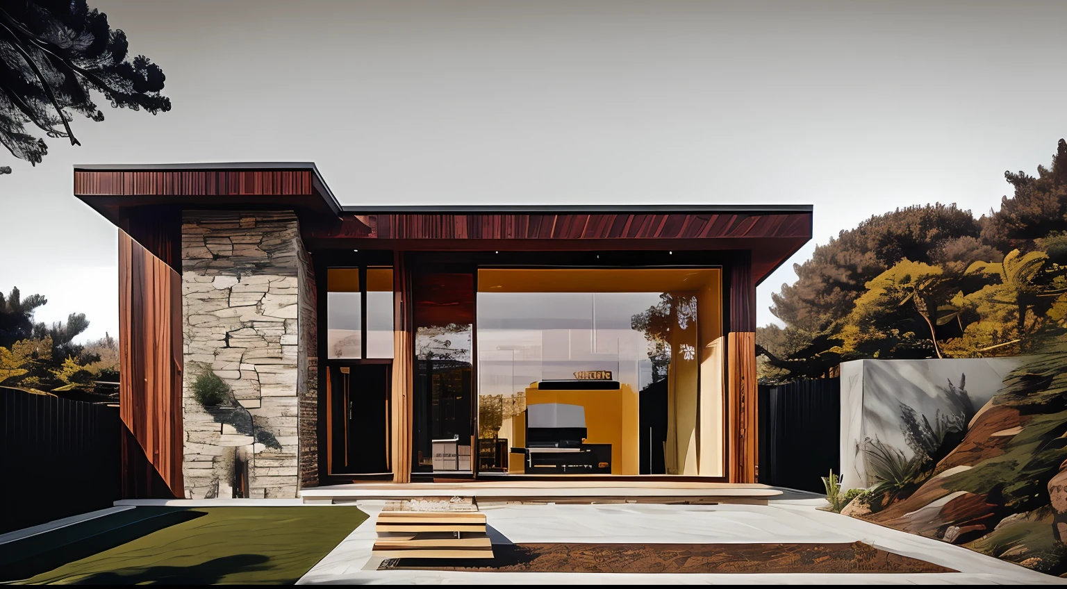 (masterpiece of rooms) (single level), which takes advantage of the principles of biophilic architecture to create a spiritual environment in harmony with nature. It uses materials such as concrete, stone and wood, incorporates greenery into the design, prioritizes natural light and creates a minimalist and contemporary aesthetic