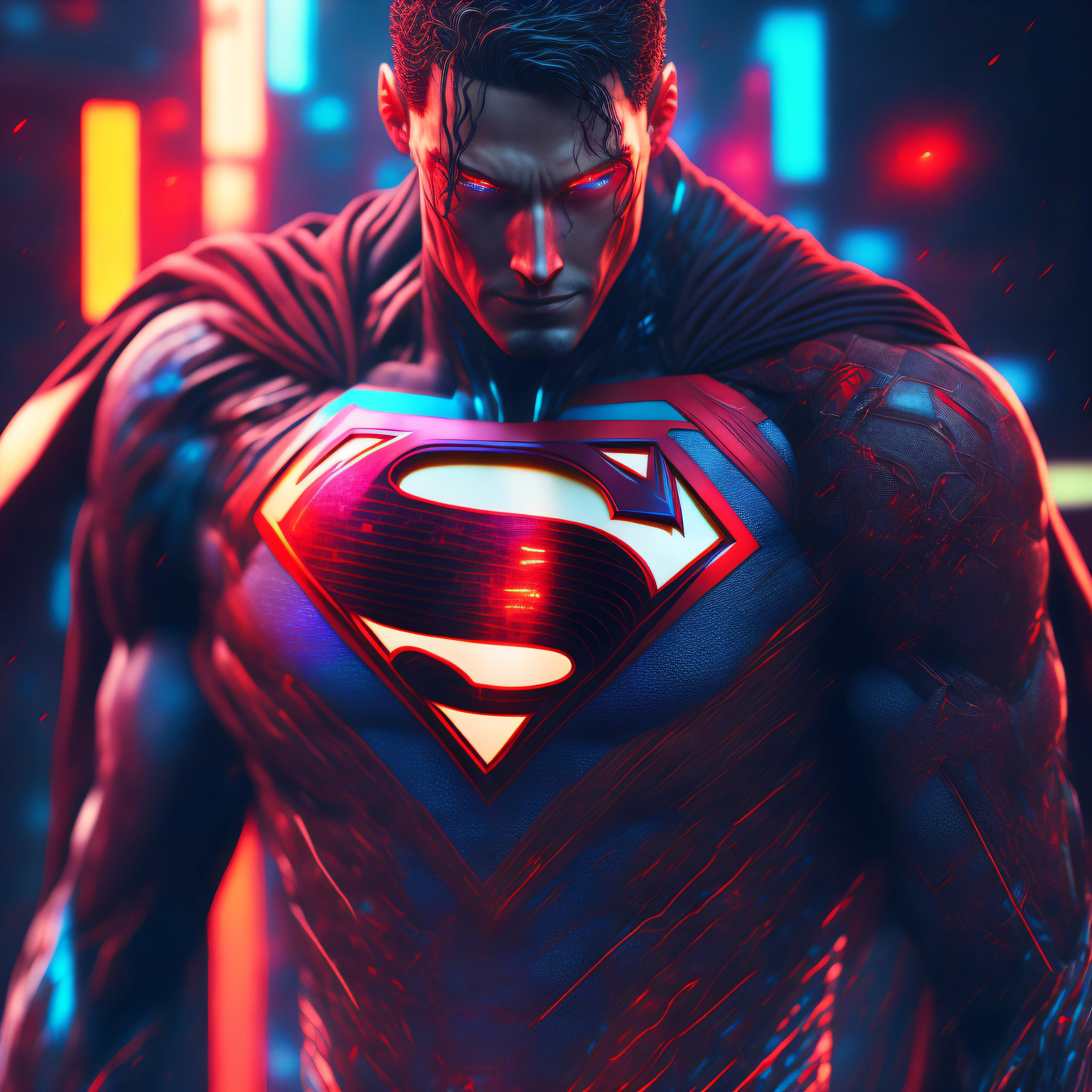 Cyborg Superman (DC), cyberpunk, 8K
