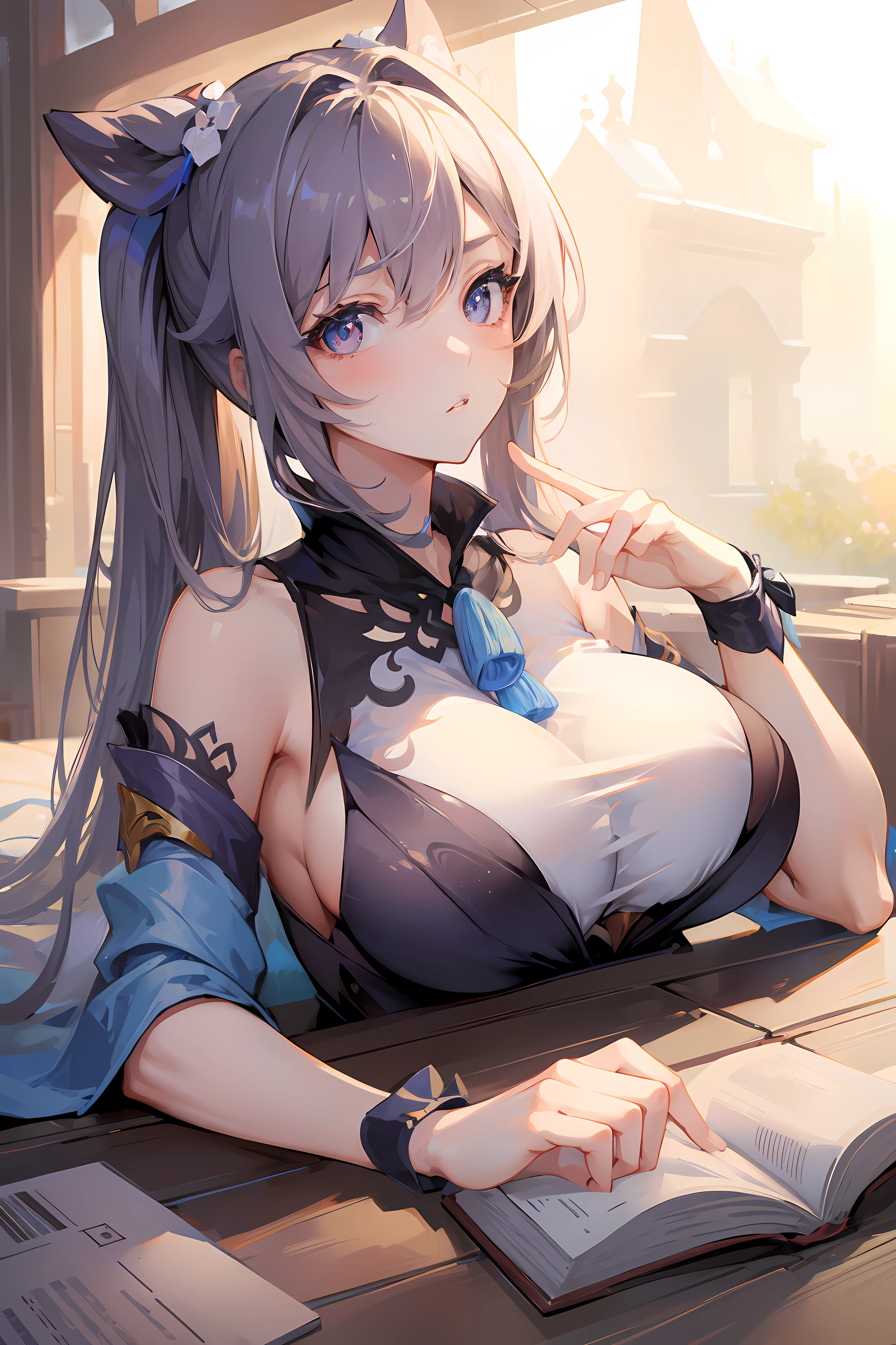 (masterpiece),best quality, expressive eyes, perfect face, 1girl,
big breast, H-cup, good breast, beautiful, gorgeous ,keqing (genshin impact), laying down