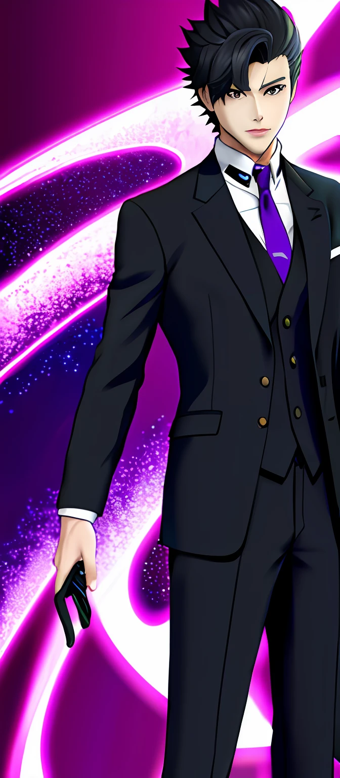 Haiyi - Robot
variant
10:17:59
Anime characters in suits and ties，Purple swirl, Handsome anime pose, neo noir style, Guy in purple fancy suit, persona art style, neo - noir style, beaten tech. neo noir style, man in black suit, digital art from danganronpa, he is wearing a suit, persona 5 style, Dark suit, full body single character