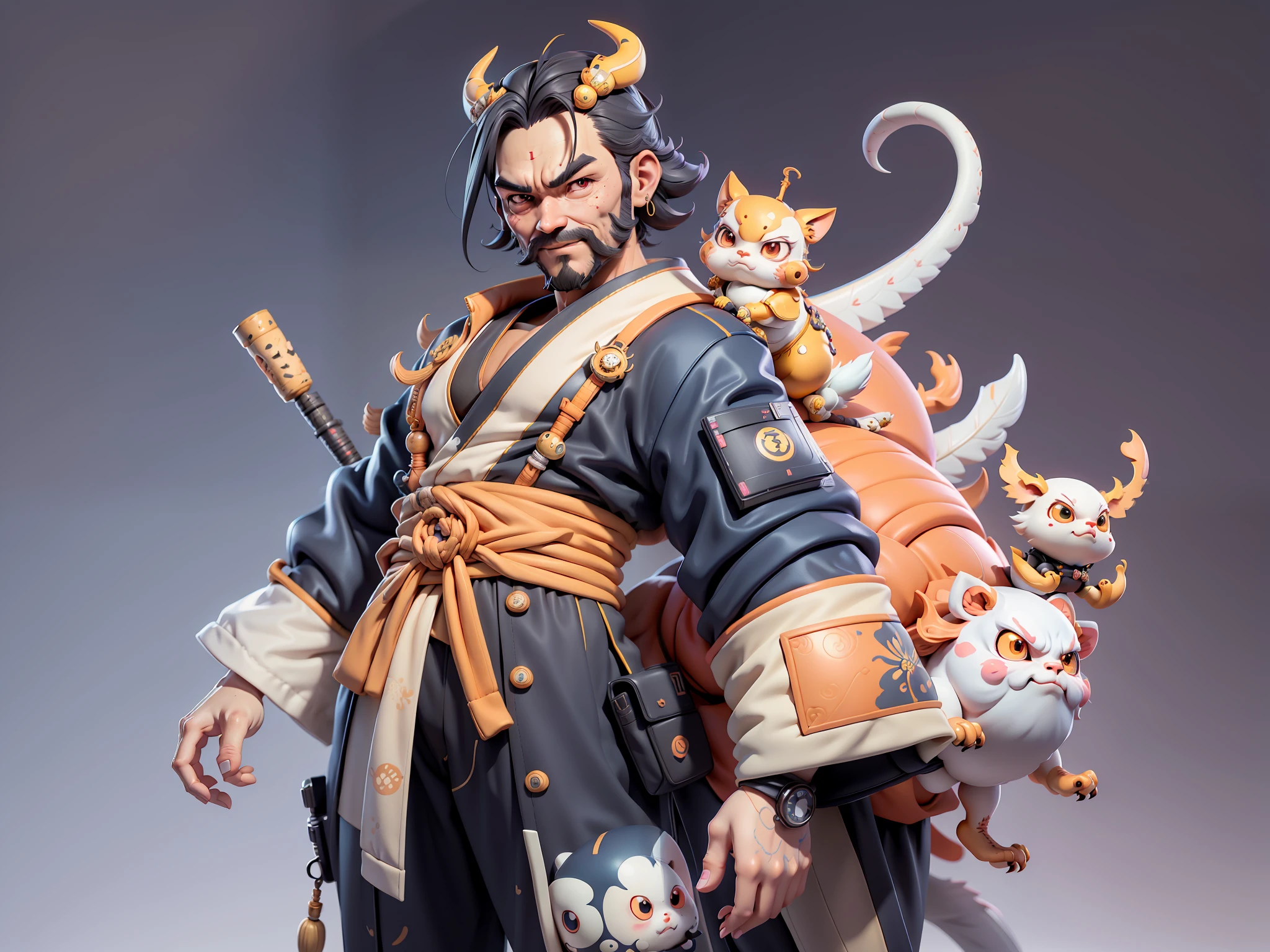 (Daisaku),(Need),(Super meticulous),(full bodyesbian:1.2),Japanese ukiyo-e girl,japanese geisha,Beautiful,Oriental dragon,Aeolian Thor,Raised sexy,爆乳,Oriental face,TV Anchor,Bust portrait illustration,Alone,In black suit,a blue tie,The face is slightly chubby,The face was clean,without a beard,Black super short hair,Black eyes,Smile confidently,3C computer sub-products,iPad, iphone,Digital painting,3D character design by Mark Clairen and Pixar and Hayao Miyazaki and Akira Toriyama,The illustration is a high-definition illustration in 4K resolution,With very detailed facial features and cartoon-style visuals。
