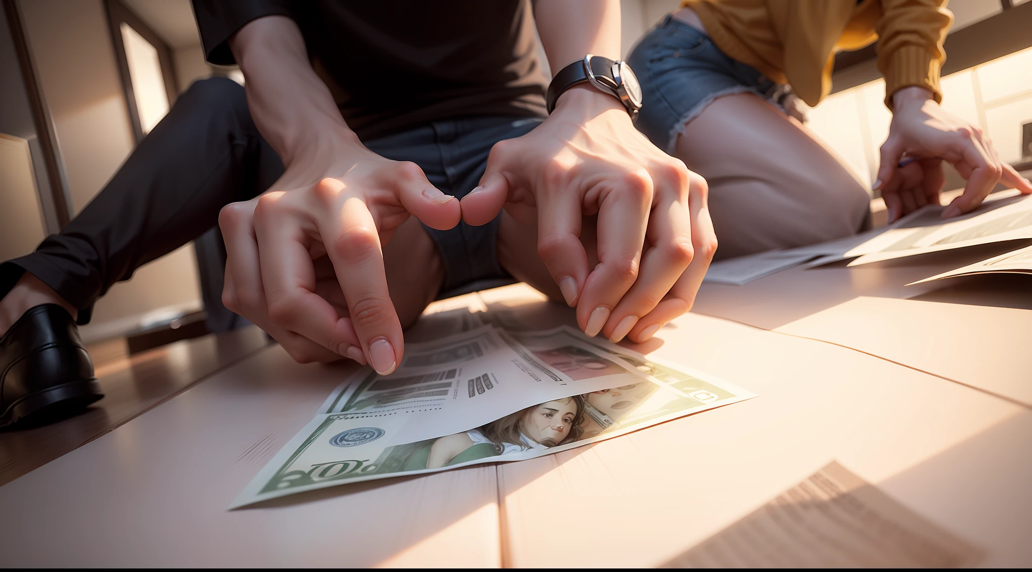 Two individuals, one owing a large sum of money and the other owing a smaller amount.