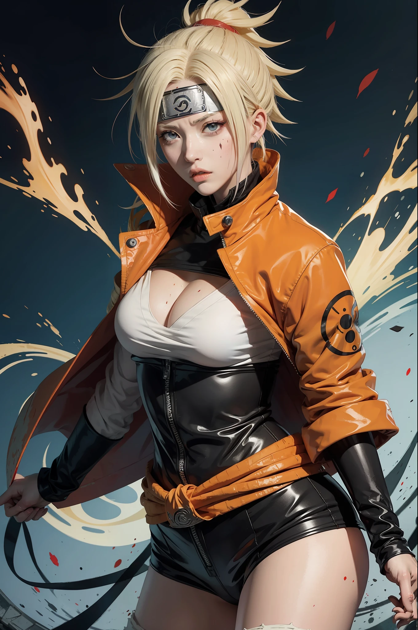 Naruto::Bleach::Tokyo Ghoul::One Piece::Scagliola, Style Splatter Art