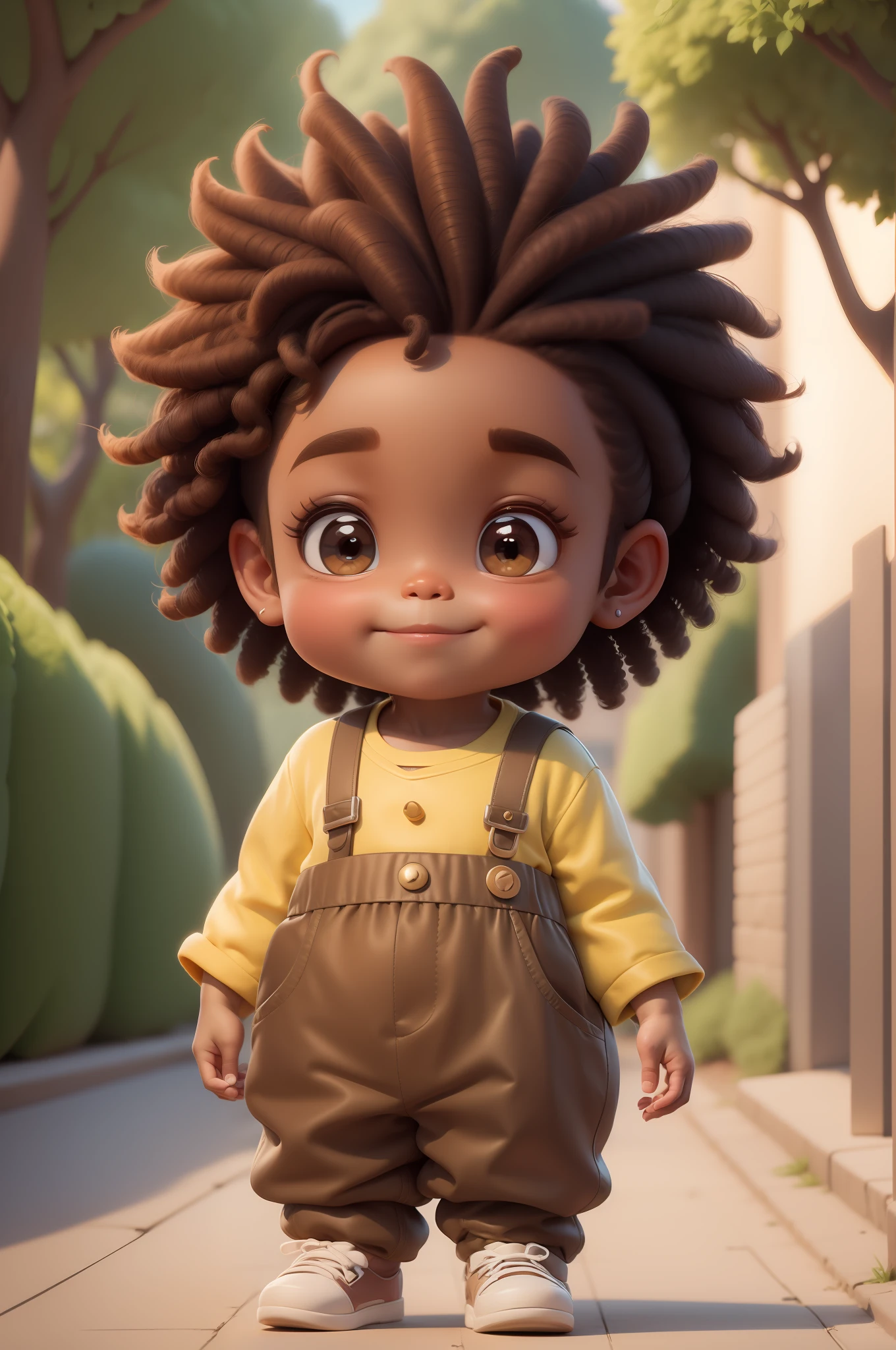 Chibi menina cor marrom:2, coffee color:2 queimado pelo sol, feliz de 15 anos pele marrom:1 afro: 1.25 Estilo Pixar: 1.25 afro: 2.40 (((sozinho))) cabelos cacheados: 2.3, (corpo inteiro: 2.32) vestindo vestido floral sapato preto,, Hair messed up by the wind, desenho animado sentada numa rua da cidade, arte digital detalhada bonito, painting digital adorable, Cartoon style illustration, stylized digital illustration, stunning digital illustration, bela arte digital, arte de pintura digital dos desenhos animados, pintura digital dos desenhos animados 3D, Beautiful digital illustration, Arte infantil em Artstation, detailed digital illustration, arte digital detalhada, digital illustation, exquisite digital illustration, 8k, Chibi Digital | |