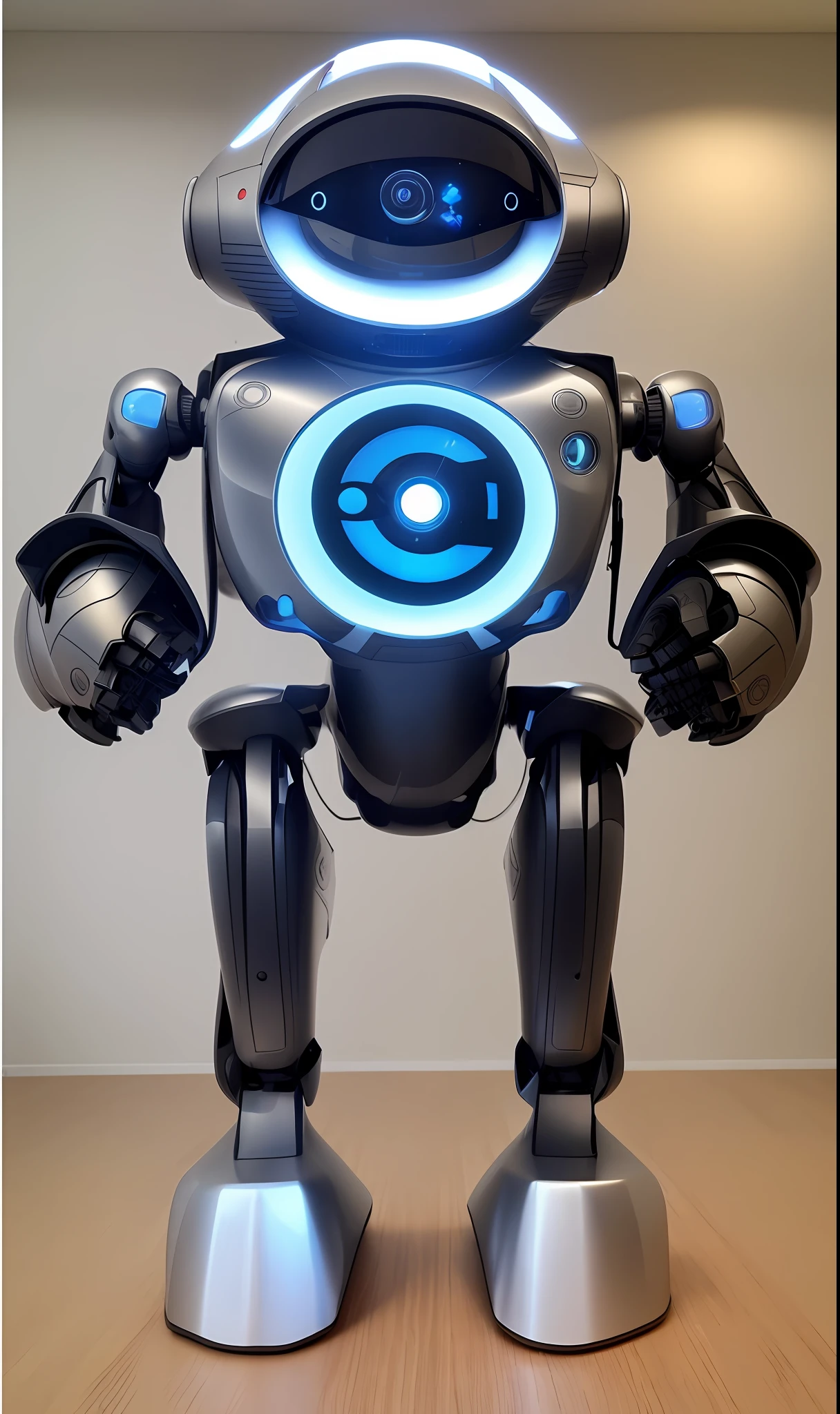 "Digi-Coletor" is a friendly robot with a circular shape, com contornos dourados, [P em seu peito 1.2], raised left arm. detalhes intrincados, High definition, 16k, detalhes altamente definidos, 16k, inspirado em Youssef Howayek altamente detalhado, hyper realistic, Perfect artwork, master part, best quality, alto, layered lighting,
