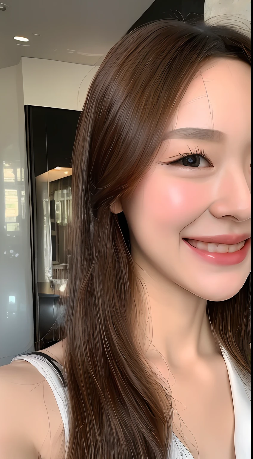 ((Best Quality, 8K, Masterpiece: 1.3)), 1girl, Slim Abs Beauty: 1.3, (Casual hairstyle, Big Breasts: 1.2), Dress: 1.1, Super fine face, Detailed eyes, Double eyelids, smile, Home, Focus