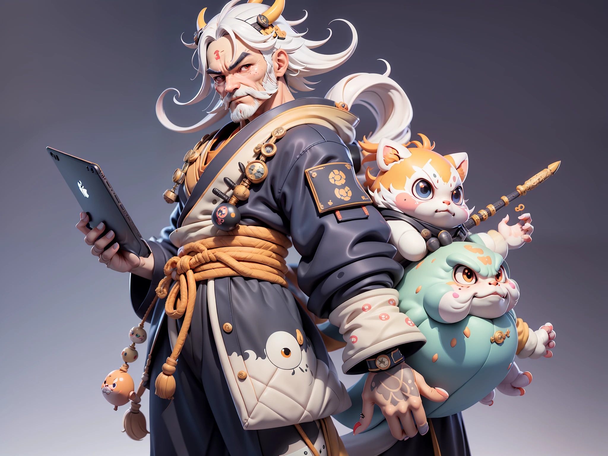 (Daisaku),(Need),(Super meticulous),(full bodyesbian:1.2),Japanese ukiyo-e girl,japanese geisha,Beautiful,Oriental dragon,Aeolian Thor,Raised sexy,爆乳,Oriental face,TV Anchor,Bust portrait illustration,Alone,In black suit,a blue tie,The face is slightly chubby,The face was clean,without a beard,Black super short hair,Black eyes,Smile confidently,3C computer sub-products,iPad, iphone,Digital painting,3D character design by Mark Clairen and Pixar and Hayao Miyazaki and Akira Toriyama,The illustration is a high-definition illustration in 4K resolution,With very detailed facial features and cartoon-style visuals。