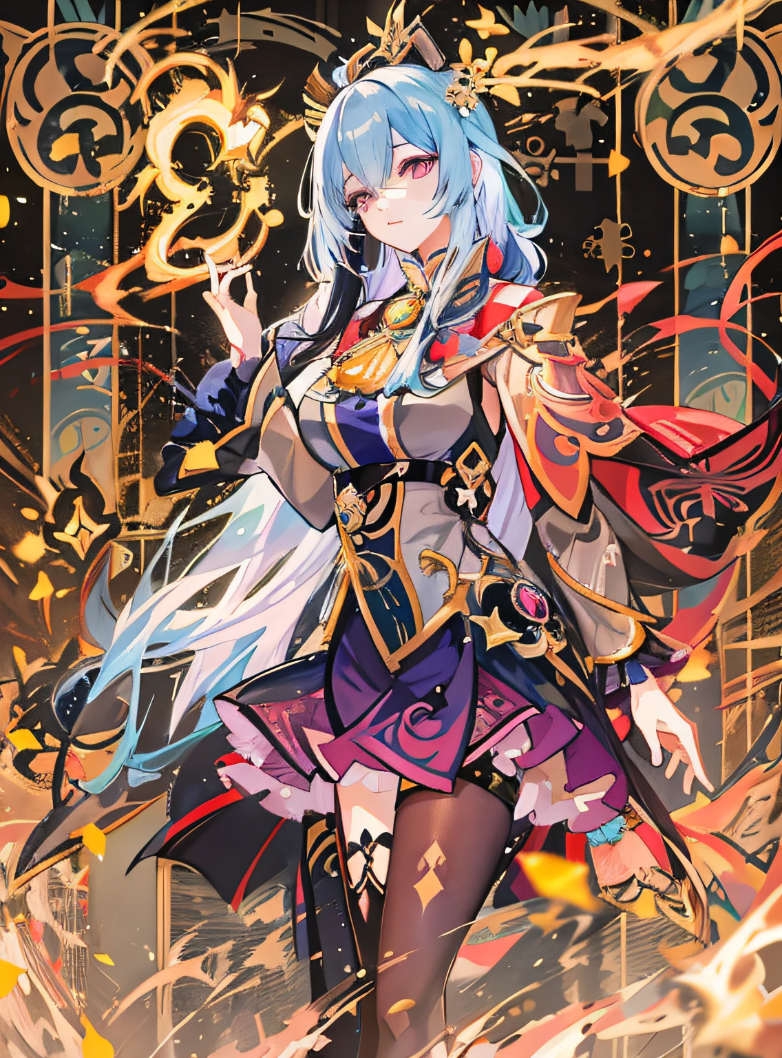 A woman with long hair and blue hair in a dress, Keqing from Genshin Impact, Ayaka Genshin impact, alchemist girl, full portrait of elementalist, Anime goddess, anime moe art style, Portrait Chevaliers du Zodiaque Fille, Anime fantasy illustration, Genshin impact's character, zhongli from genshin impact, ayaka game genshin impact