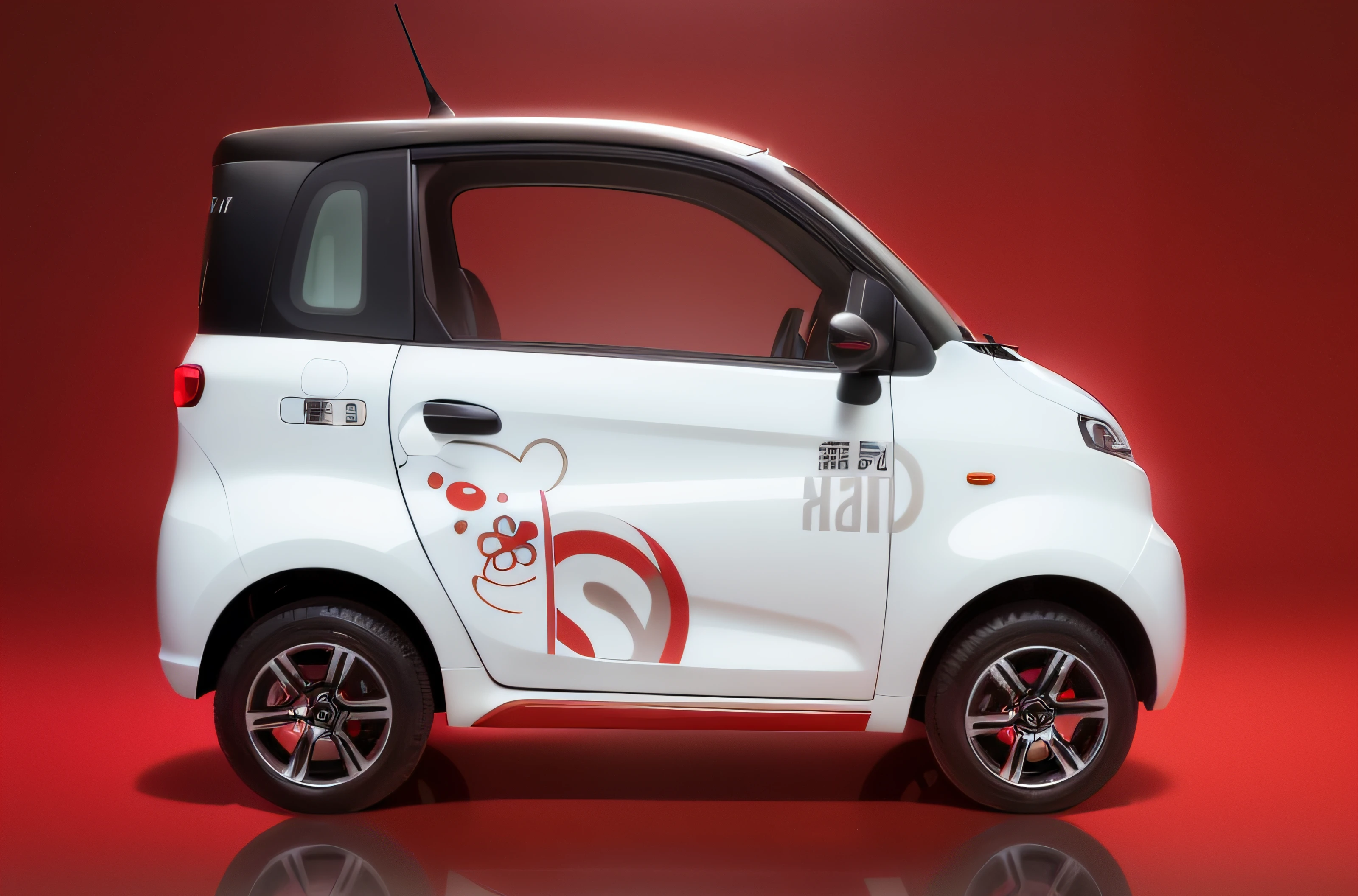 a close up of a small white and red car on a red background, kama russian electrocar, futuristic product car shot, cute future vehicles, white and red color scheme, trending on vehicle design, zen concept, new vehicle, smart, jia, concept car, it has a red and black paint, concept, car concept, sha xi, front perspective