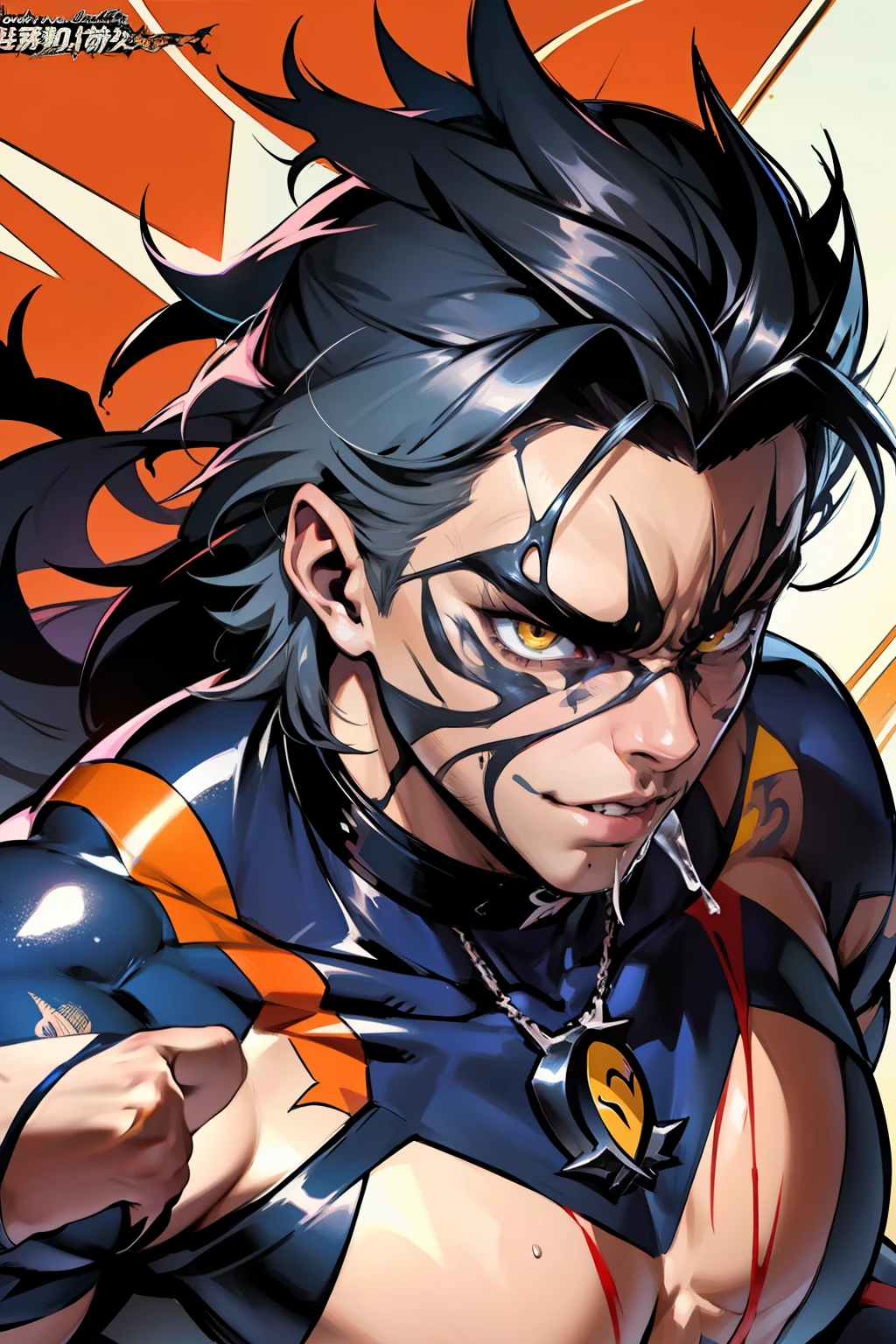 《the original god》Arataki Kazuto , male people, chest muscle, Sexy , Venom symbiote for your body, Black mucus of the body , into venom, venomize,Black bodysuit,Abs,(Adult male)((Venom possession,venom symbiote)),((Masterpiece)), ((Best quality)), Ultra detailed,((illustration)), Dynamic Angle, Detailed light, (Delicate eyes), Floating, 1boy, Male focus, Head, Clothing, Yellow eyes, necklace, tattoo, (Forehead:0.8), (ahoge:0.8), jewelry, whaite hair,apathy,Ray, chest muscle, Sexy , Venom symbiote for your body, Black mucus of the body , (into venom), Venom,frontage,Bust photo,White tight-fitting top,spiderman outfit,style of anime4 K, 4K anime wallpaper, Badass anime 8 K, 4 k comic wallpaper, young anime man, Anime boys, Anime wallpapers 4 k, Anime wallpaper 4K, High quality anime art style, Anime moe art style, Anime art wallpaper 8 K, Anime art wallpaper 4 K, RGB lighting,