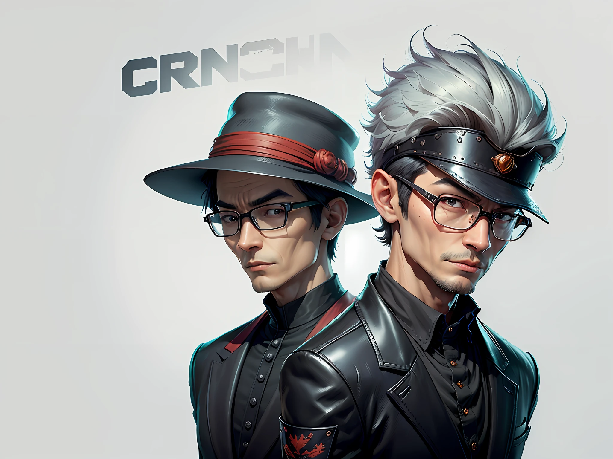 Young man with oriental face in leather hat, dragon, formal suit, short black hair, silver glasses, digital painting, 3D character design by Mark Clairedon and Pixar and Hayao Miyazaki and Akira Toriyama, the illustration is a high-definition illustration in 4K resolution with very detailed facial features and cartoon-style visuals.