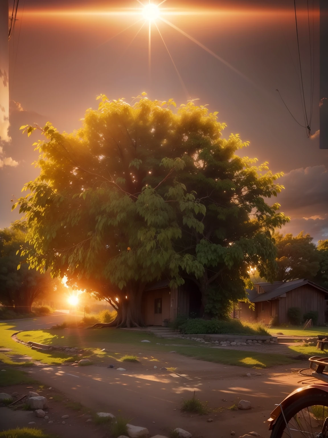 Natural and morning sun set and very tree 8k