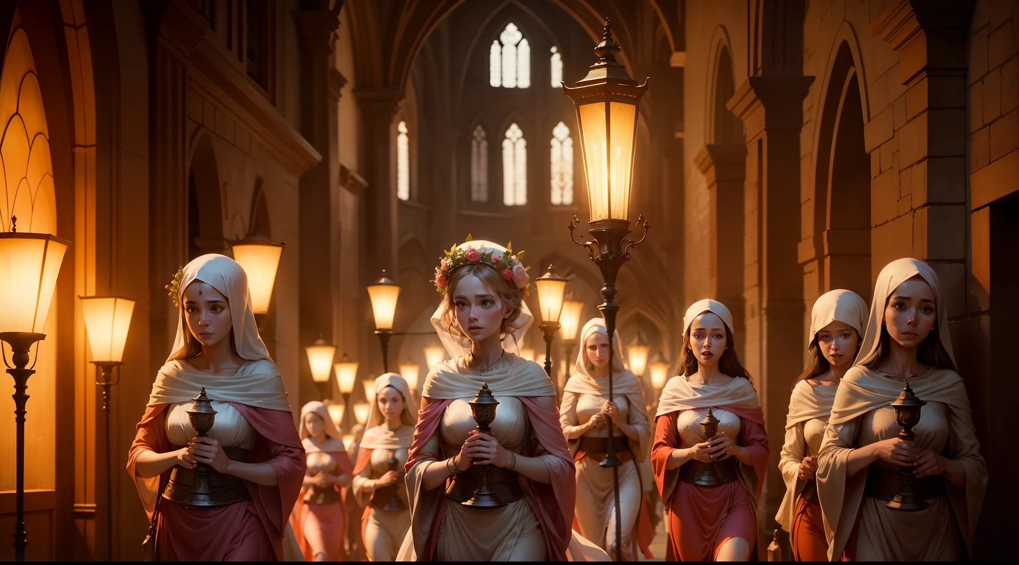 The foolish virgins returning with their lamps unlit, having missed the opportunity.