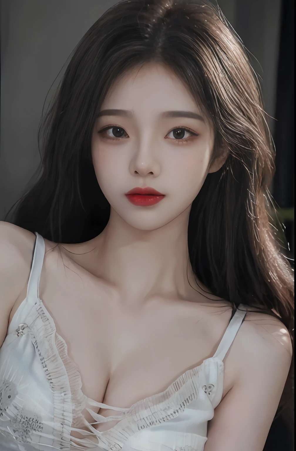 (8K, RAW photos, best qualtiy, tmasterpiece: 1.45), (realisticlying, realisticlying: 1.37), one-girl, adolable, view over city, Sateen, dampness, profesional lighting, photon maping, Radio City, physically-based renderingt, gradient brunette hair, greyt hair, short and wavy hair, Handsome, Kizi, Lace((Deep V neckline)))Slip dress, High quality photos, A high resolution, 1080p, (Clear face), (Detailed face description), (Detailed hand description), (tmasterpiece), (Delicate CG),extreme light and shadows,messy hair,tmasterpiece,rich details,(finely detailed facial features),(a photograph of highest quality),(tmasterpiece),(Detailed eyes),Look before your eyes,Fine collarbones,((,huge areolas)),(Areola_nipslip))),((Puffy areola)),((Side Chest)),(underboobs),(collars))),耳Nipple Ring,,(NSFW:1.2)