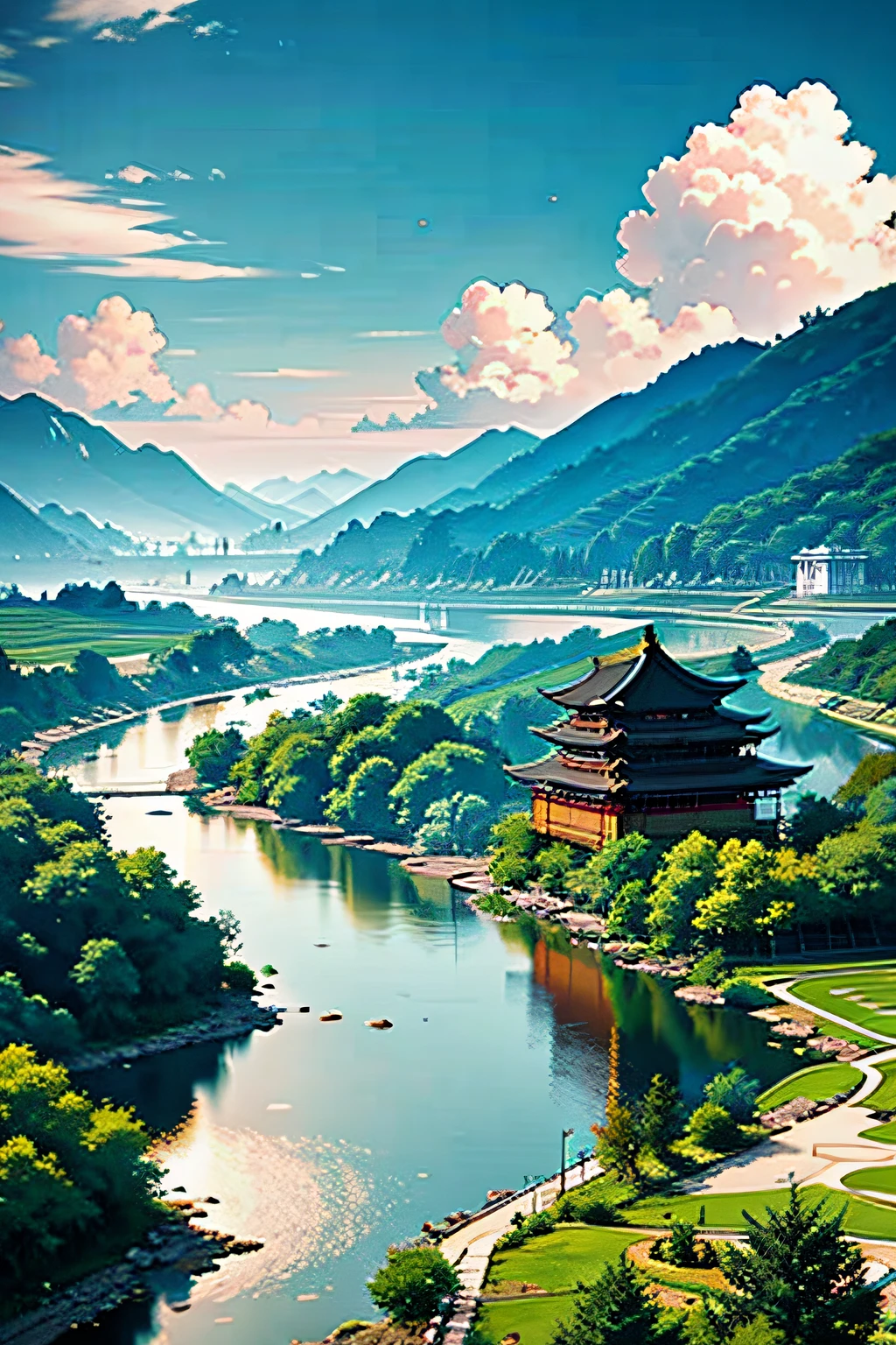 China landscape ink landscape Jiangnan