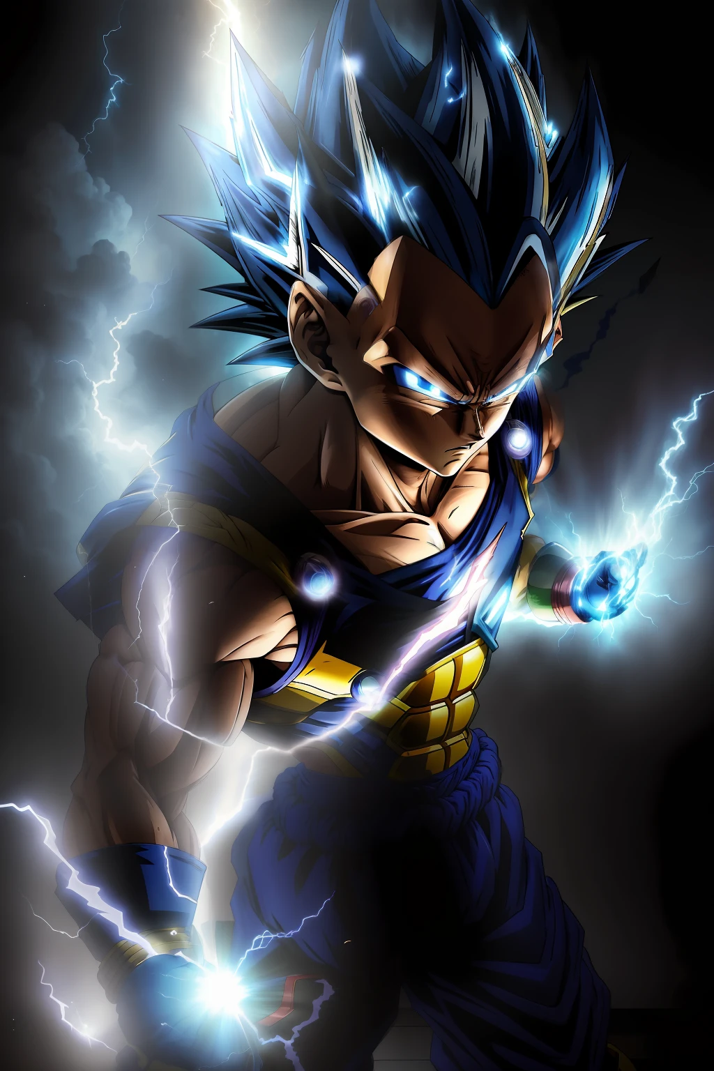 Masterpiece, Acura, Vegeta Super Saiyan Blue, Blue Hair Blue Lightning pointing at yourself